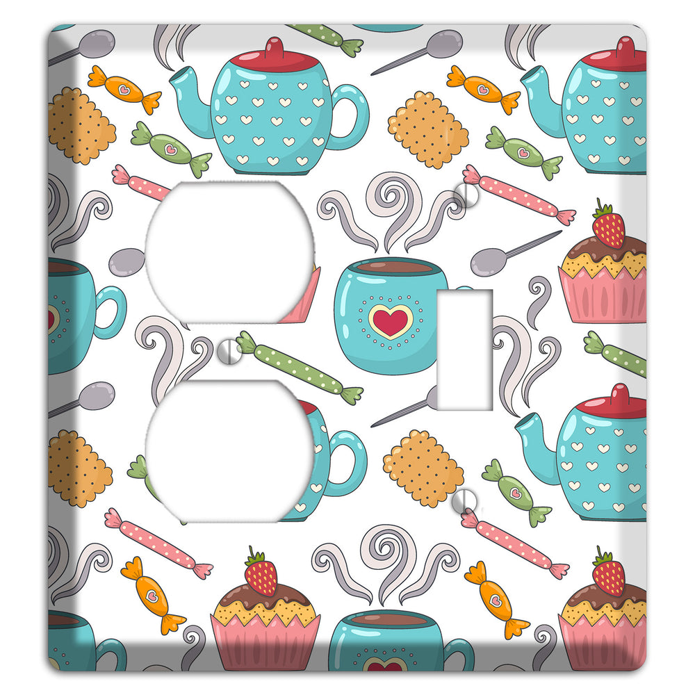 Sweet Tea Party (White) Duplex / Toggle Wallplate
