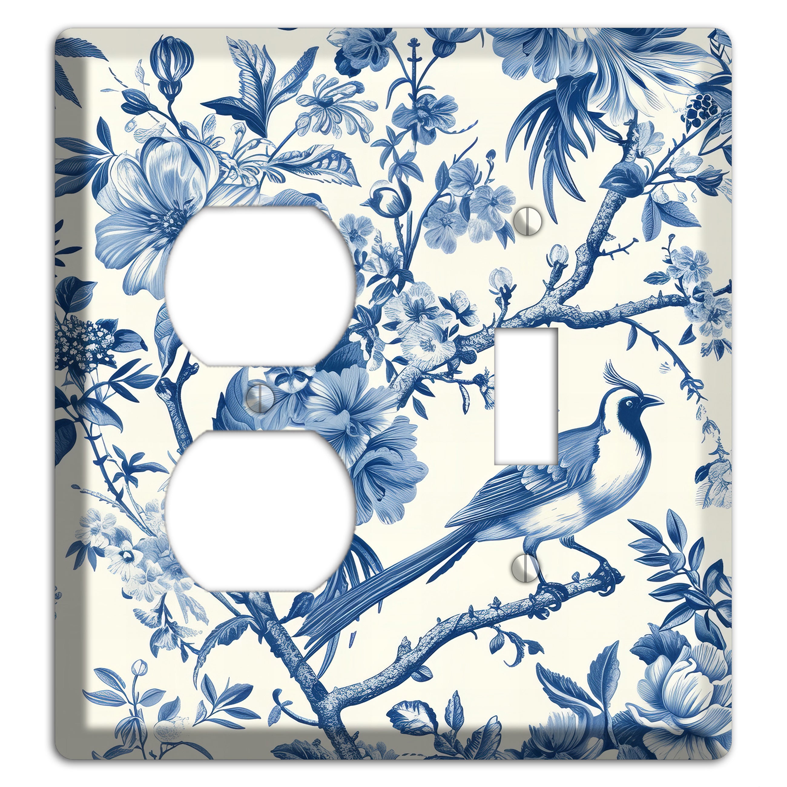 Garden Reverie Blue Duplex / Toggle Wallplate
