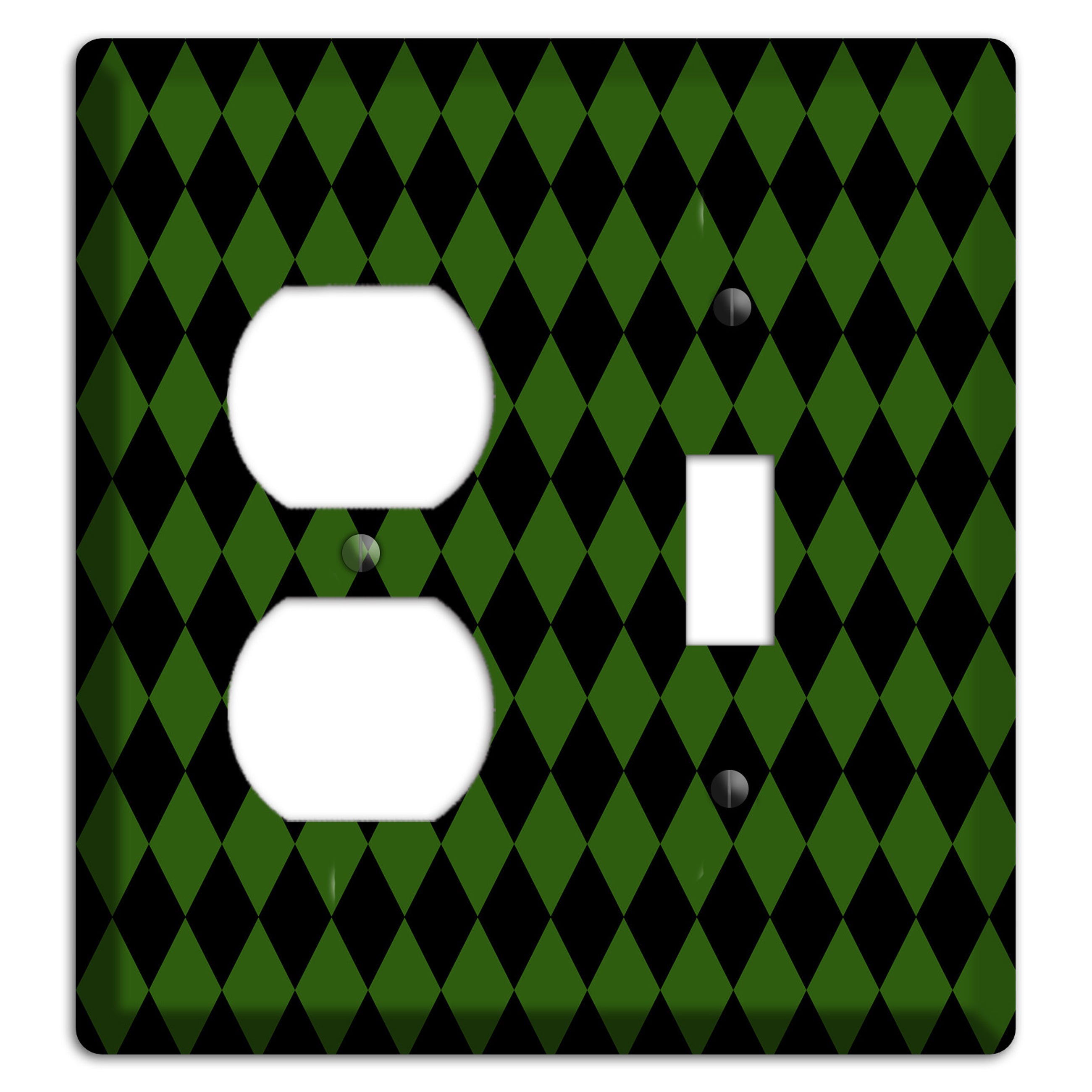 Jester's Diamonds: Green Duplex / Toggle Wallplate