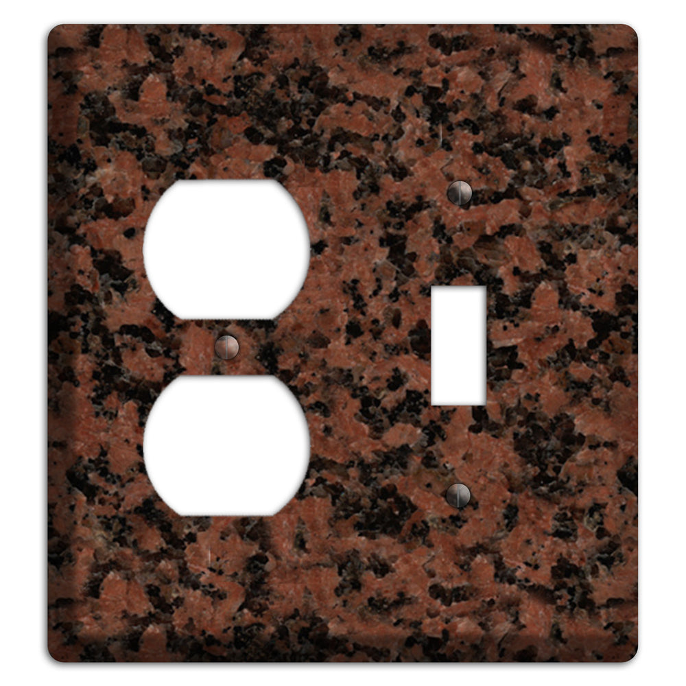 New Imperial Red Granite Duplex / Toggle Wallplate