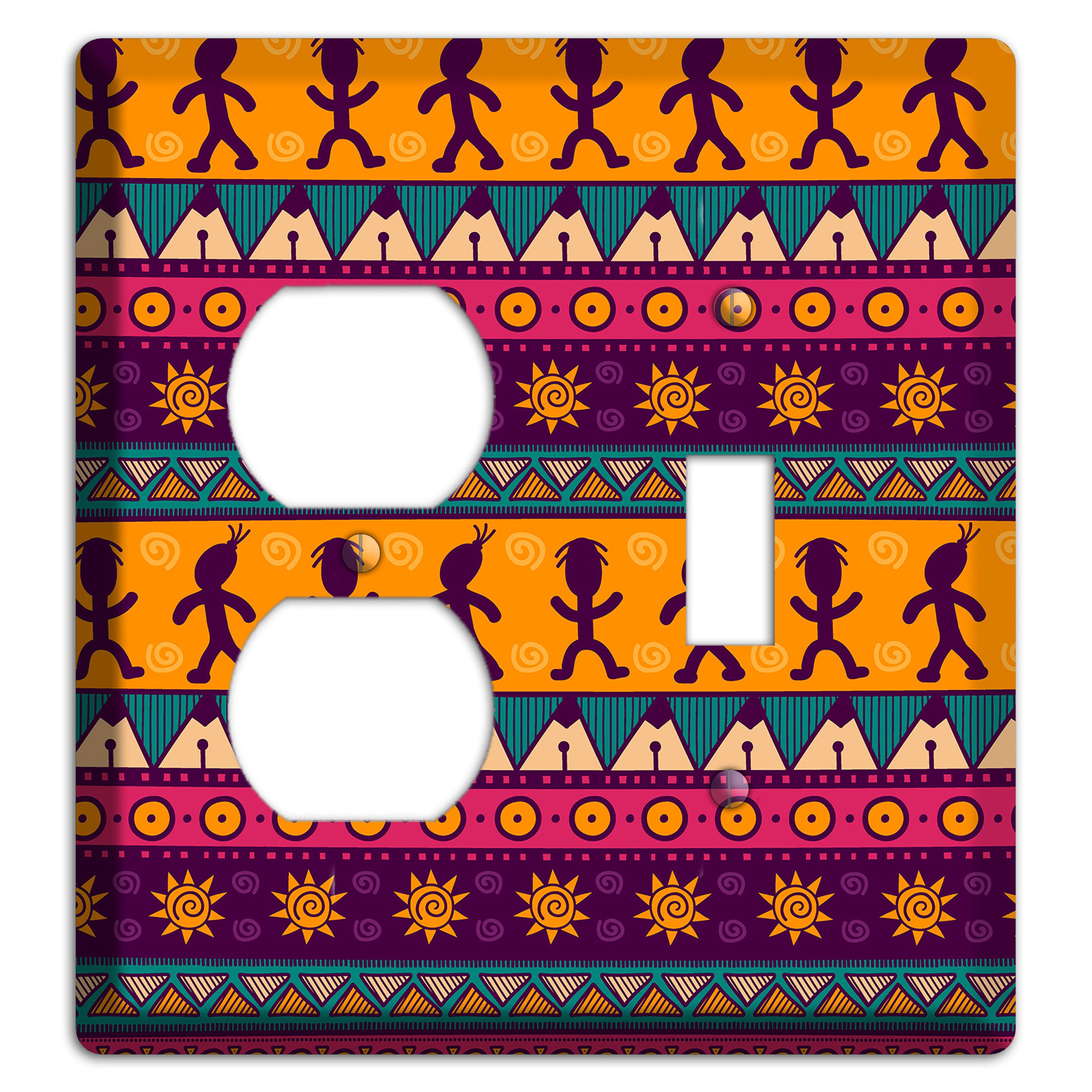 Tribal Rhythm Duplex / Toggle Wallplate