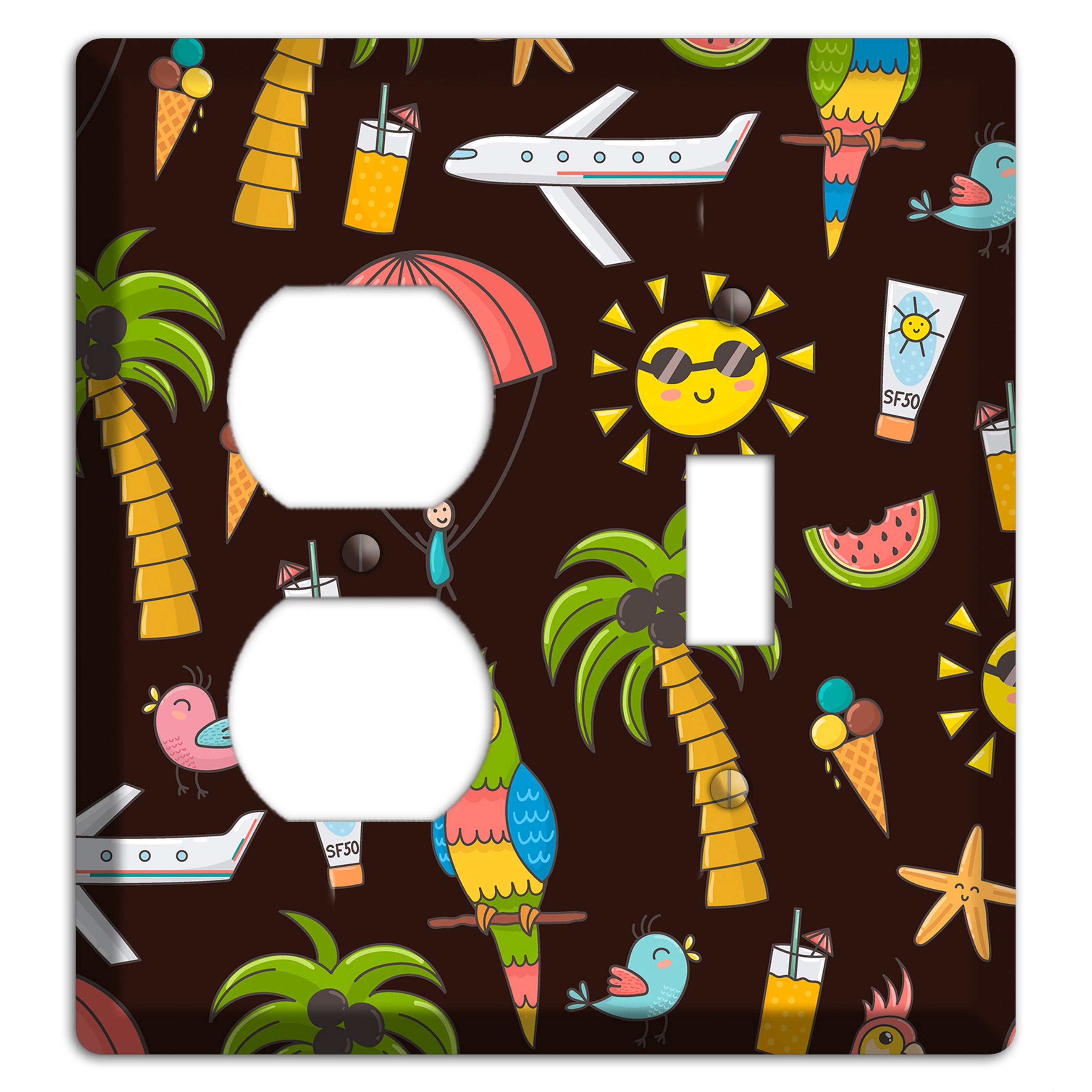 Sunset Tropics Duplex / Toggle Wallplate
