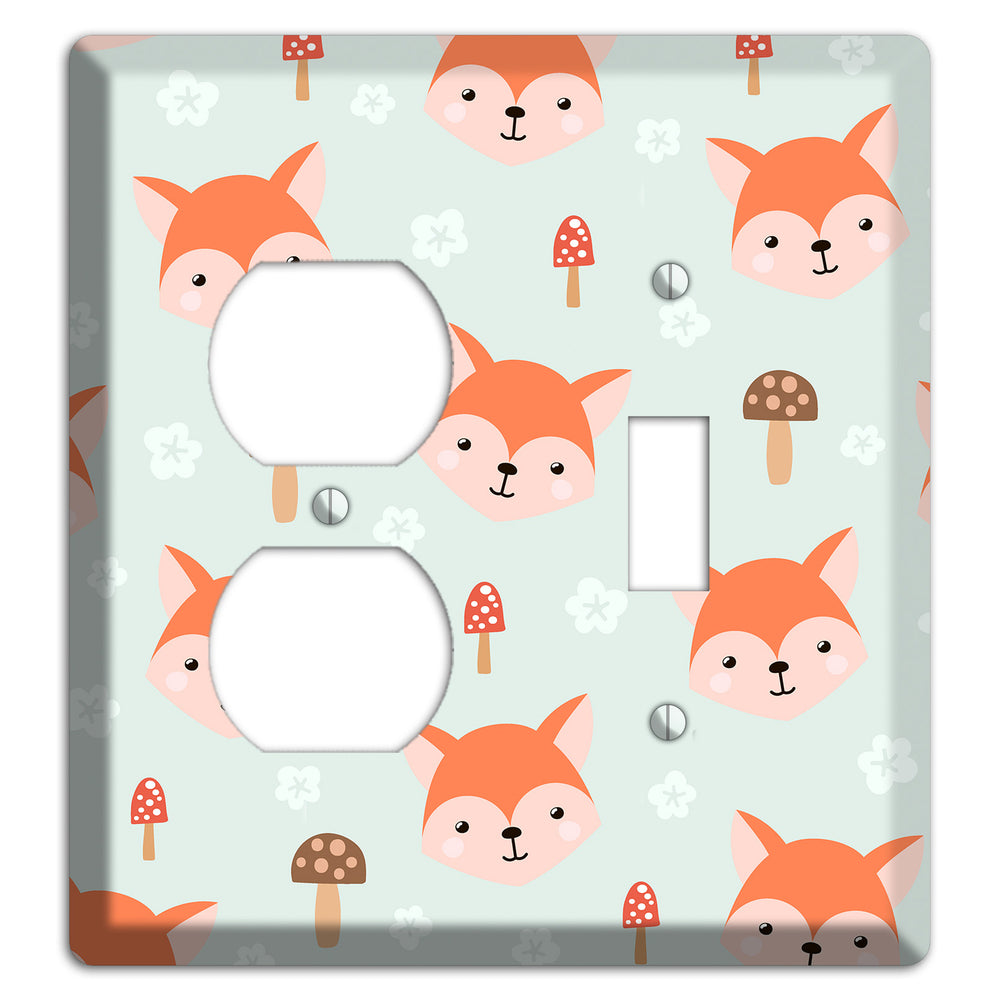 Fox & Fungi Friends Duplex / Toggle Wallplate