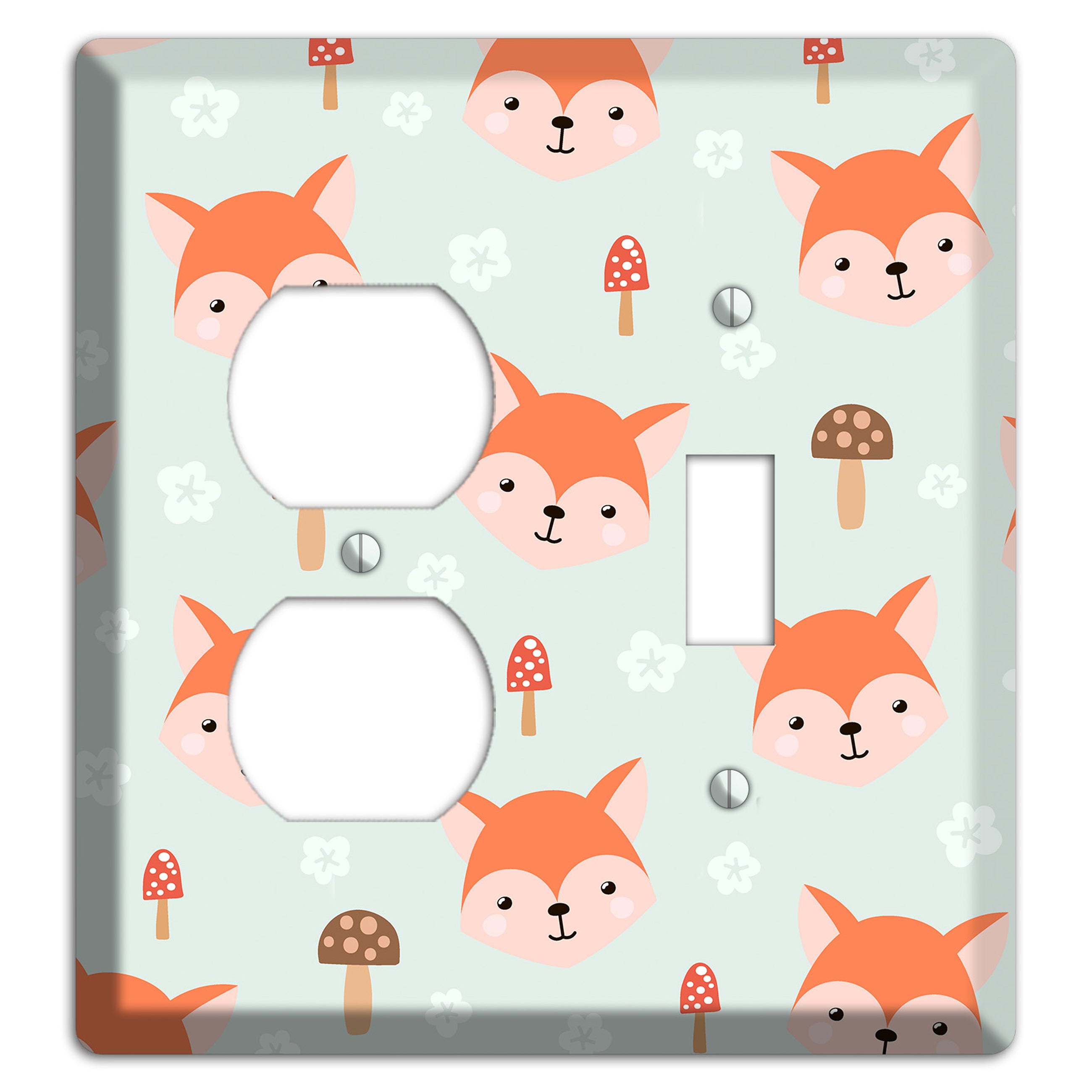 Fox & Fungi Friends Duplex / Toggle Wallplate