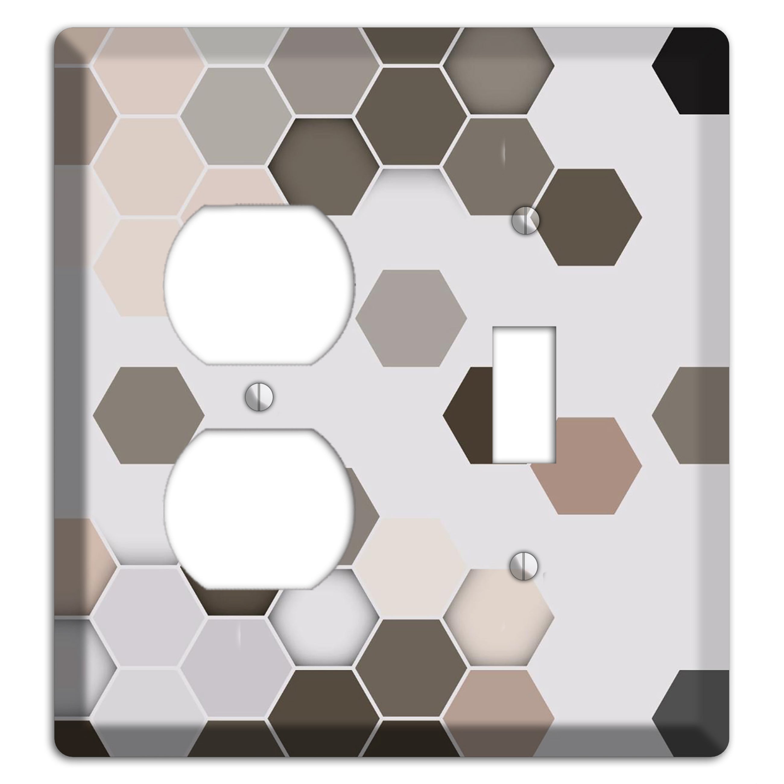 Hex Grid – Cool Slate Duplex / Toggle Wallplate