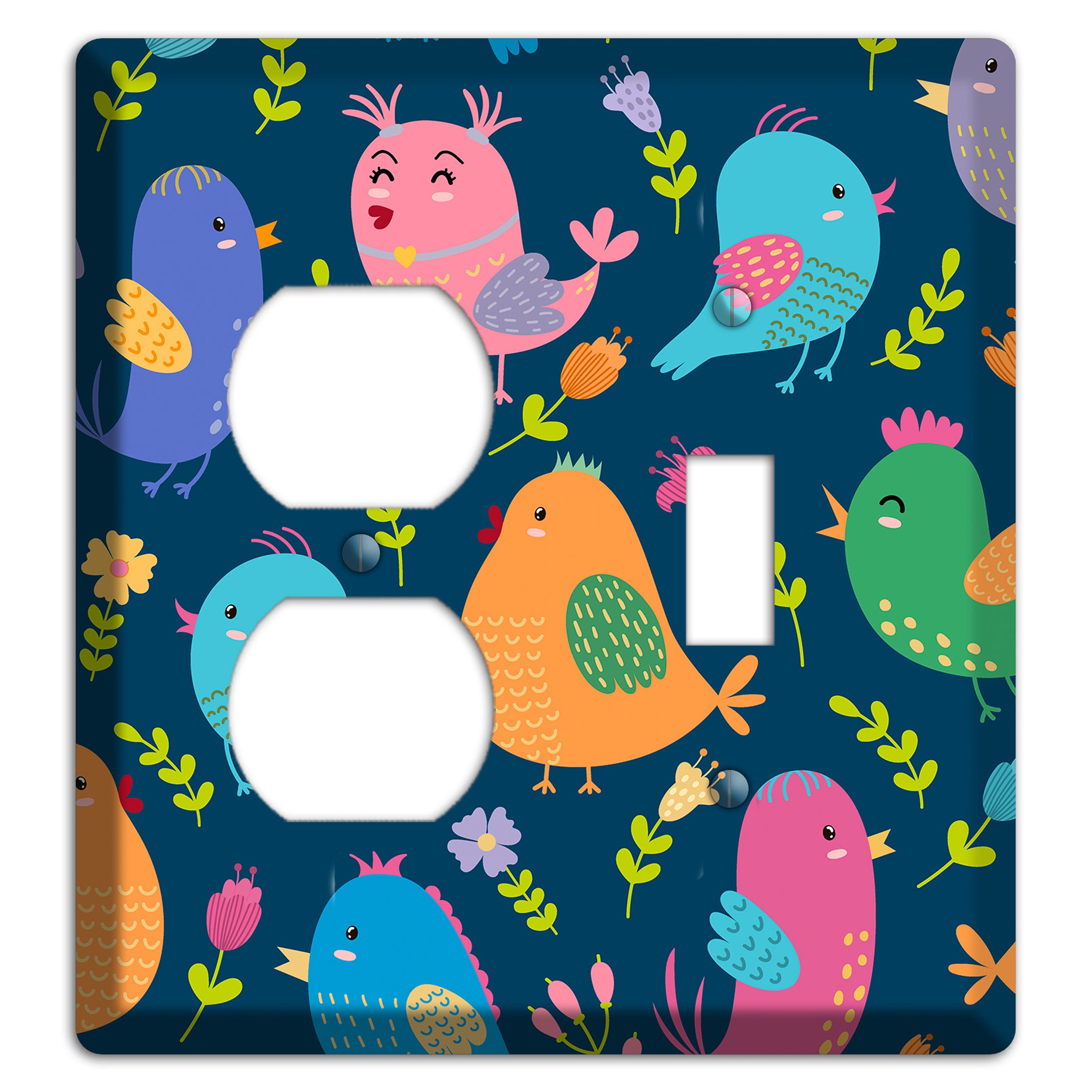 Jungle Chorus (Navy) Duplex / Toggle Wallplate