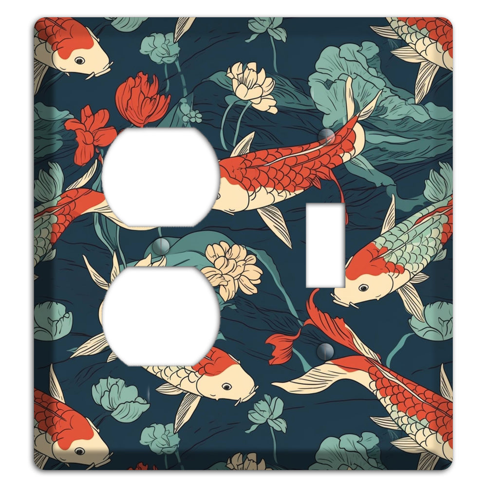 Koi & Lotus Drift Duplex / Toggle Wallplate