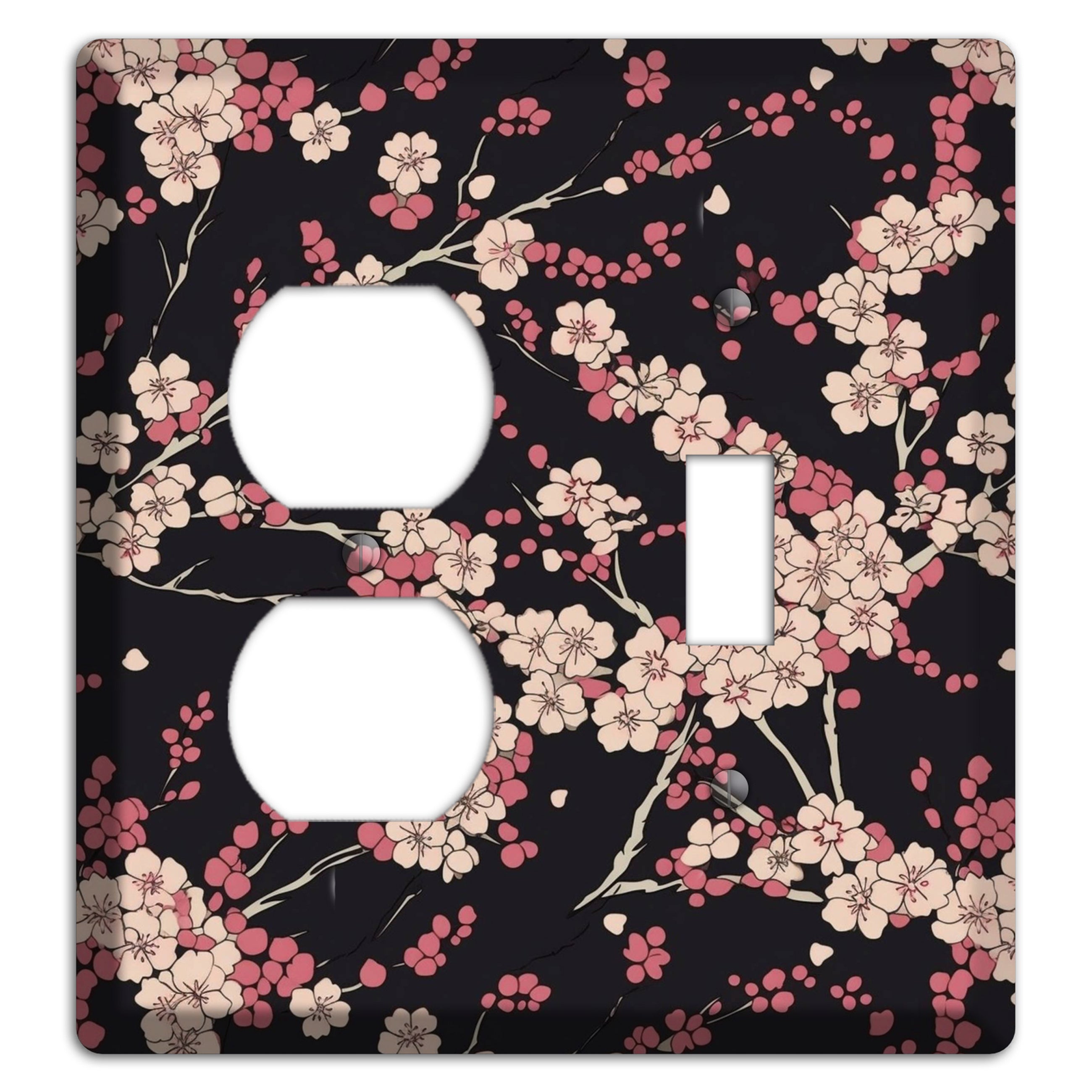 Night Blossom Drift Duplex / Toggle Wallplate