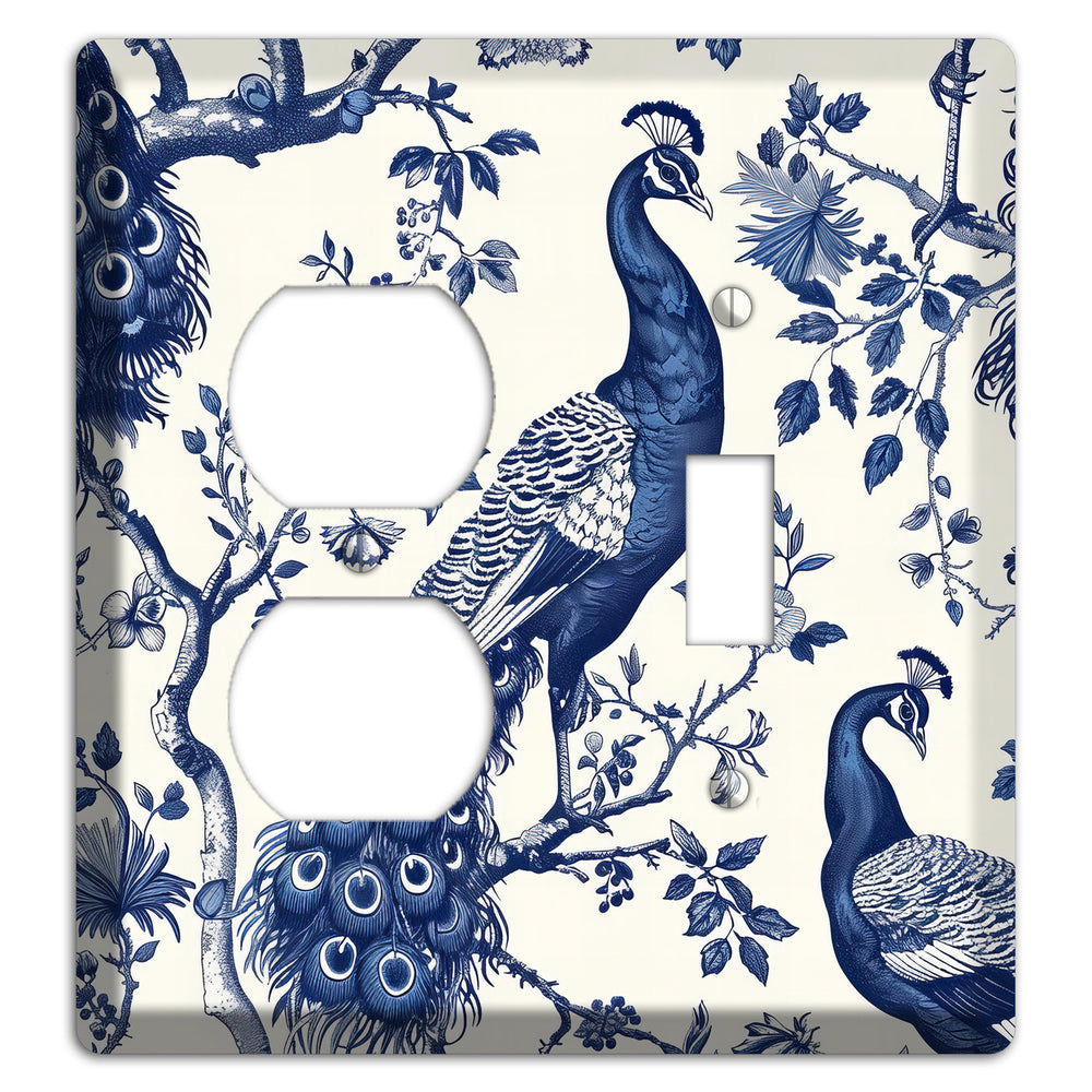 Peacock & Bough Duplex / Toggle Wallplate