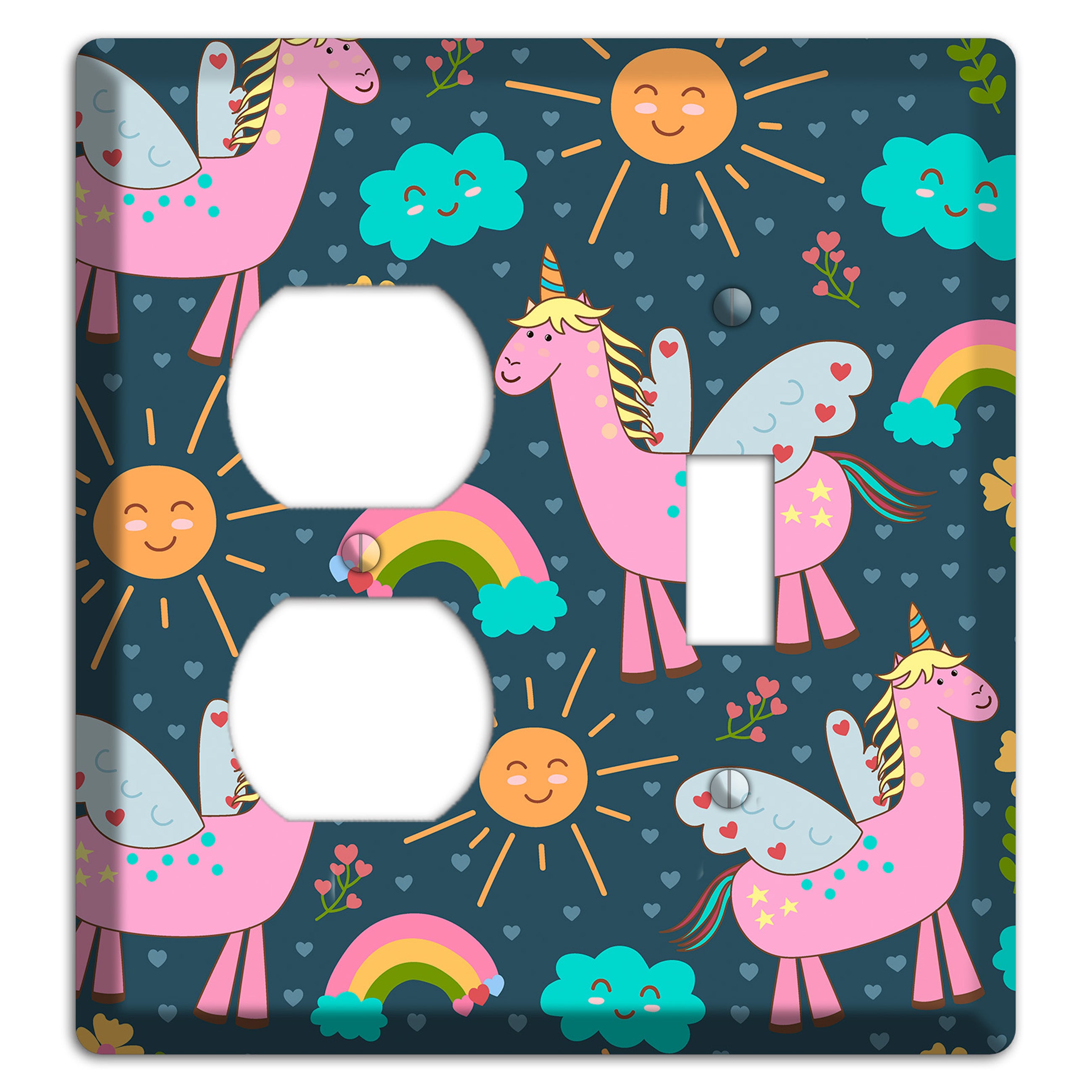 Magic Meadow (Navy) Duplex / Toggle Wallplate