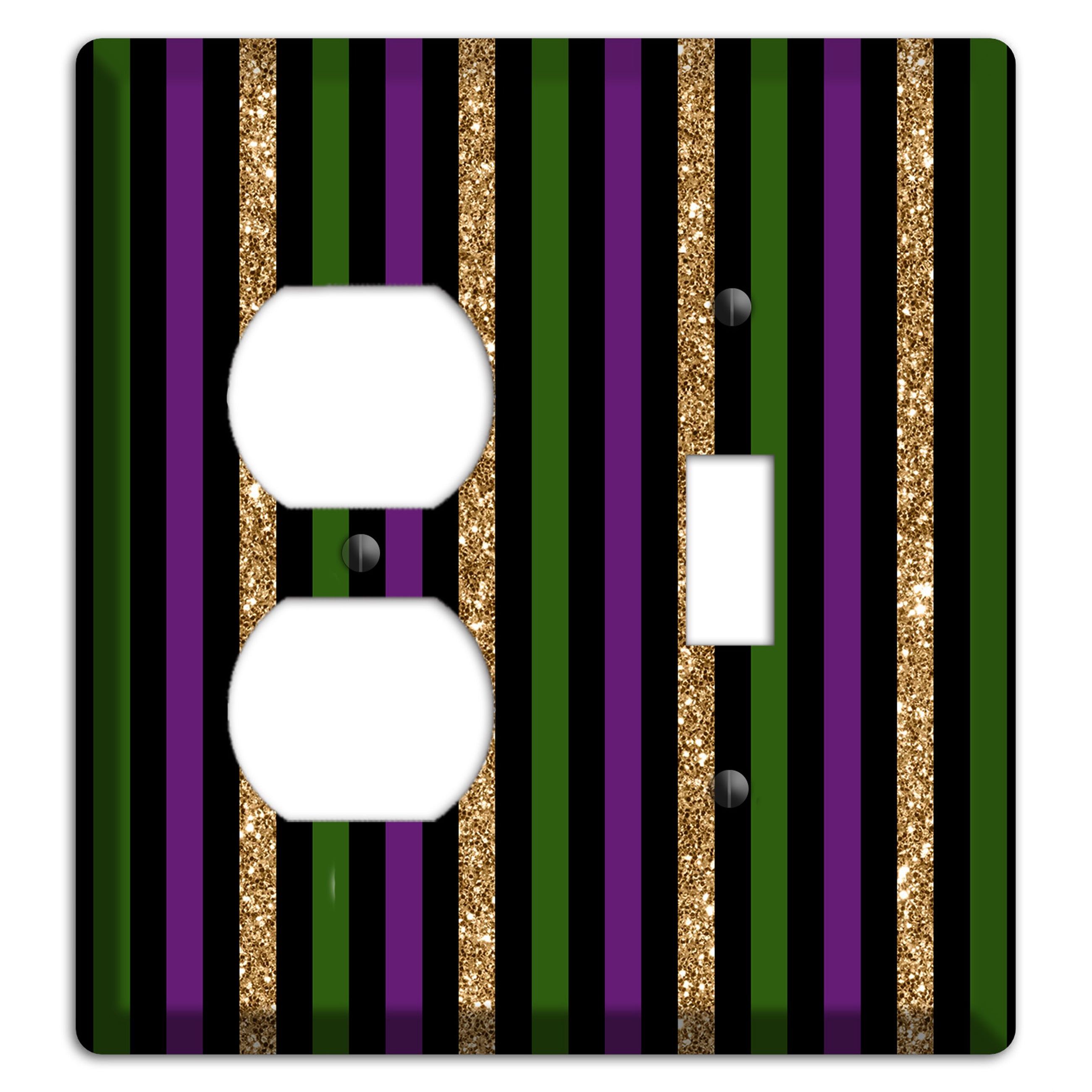 Carnival Stripes: Noir Duplex / Toggle Wallplate