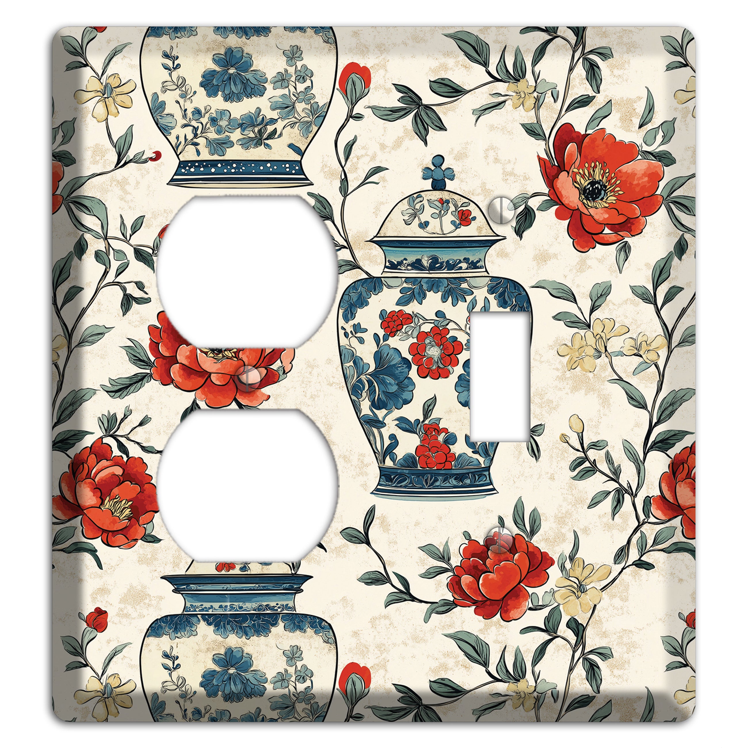 Porcelain & Peony Duplex / Toggle Wallplate