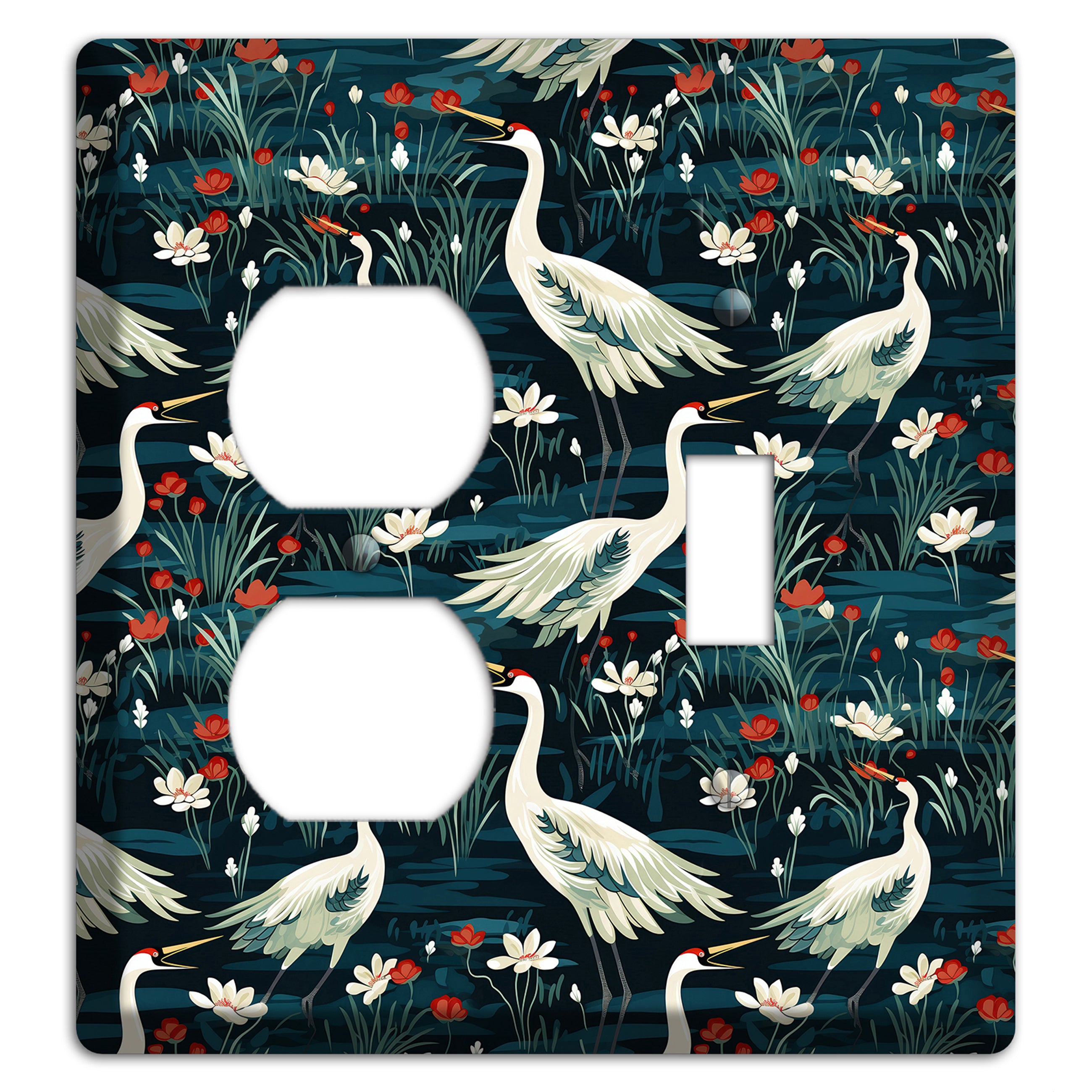 Midnight Lotus Marsh Duplex / Toggle Wallplate