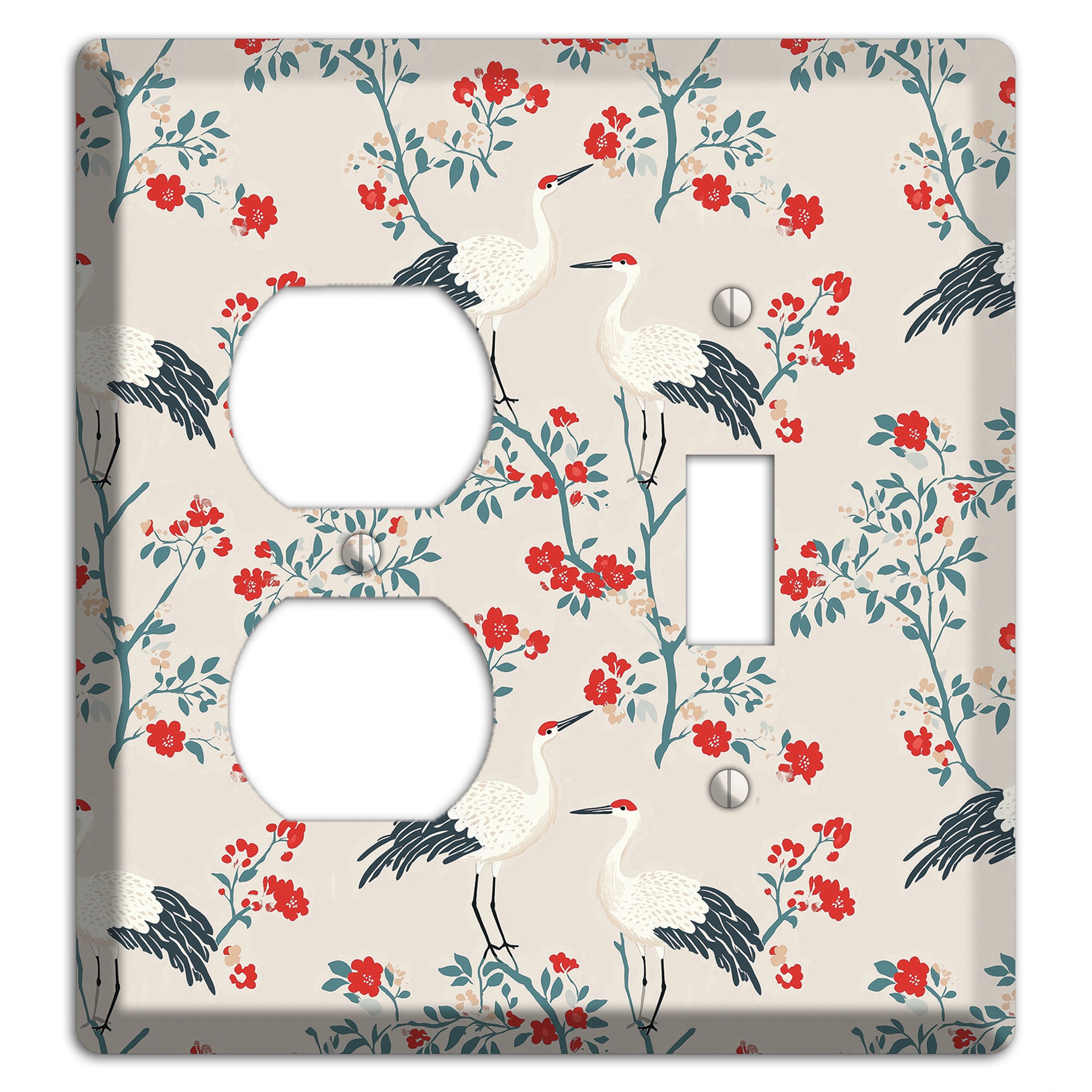 Ivory Blossom Vigil Duplex / Toggle Wallplate