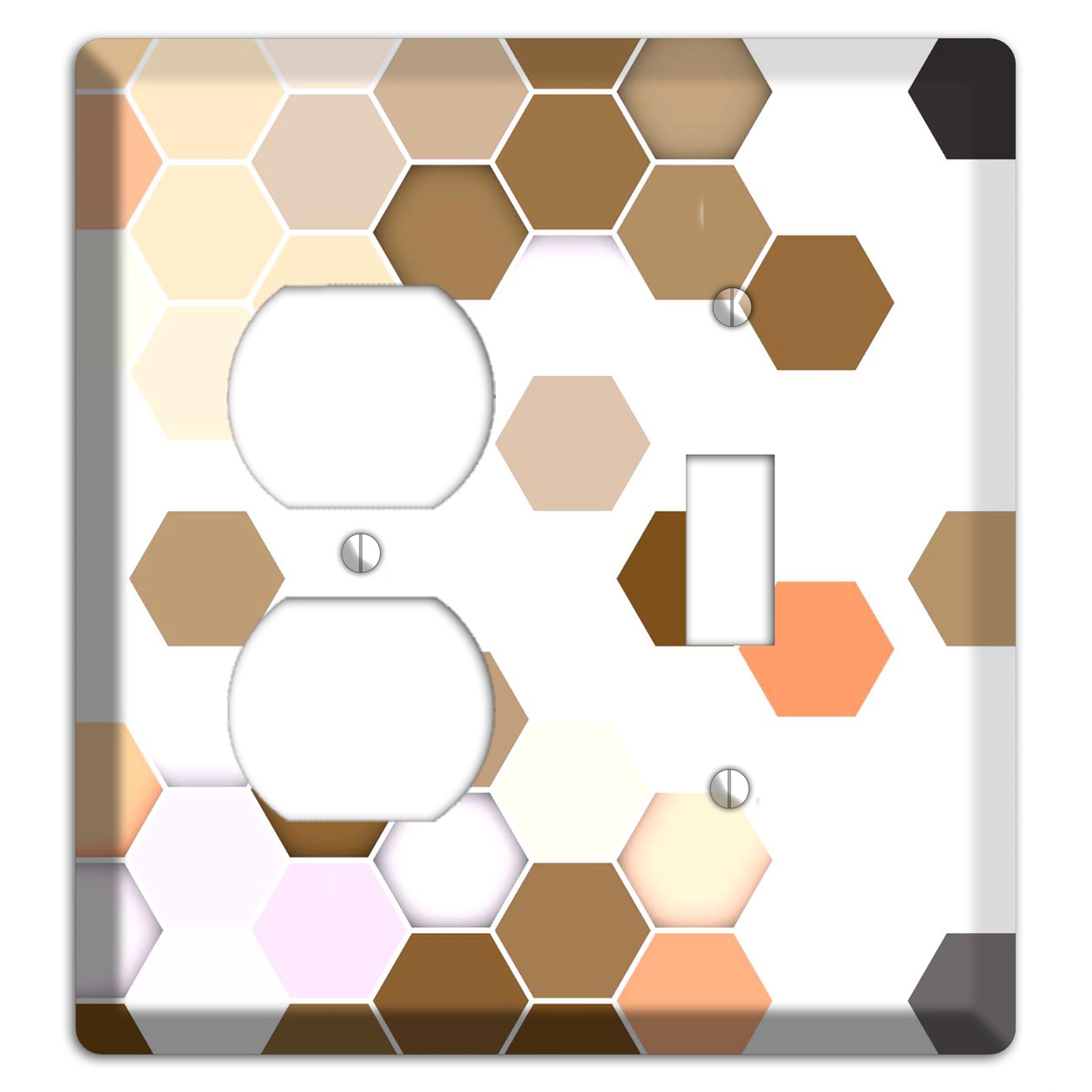 Hex Grid – Sunset Terracotta Duplex / Toggle Wallplate