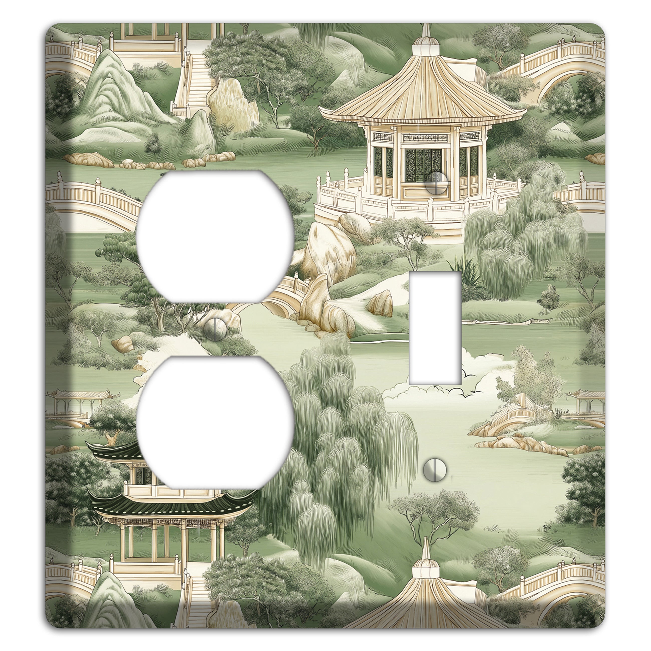 Jade Garden Toile Duplex / Toggle Wallplate