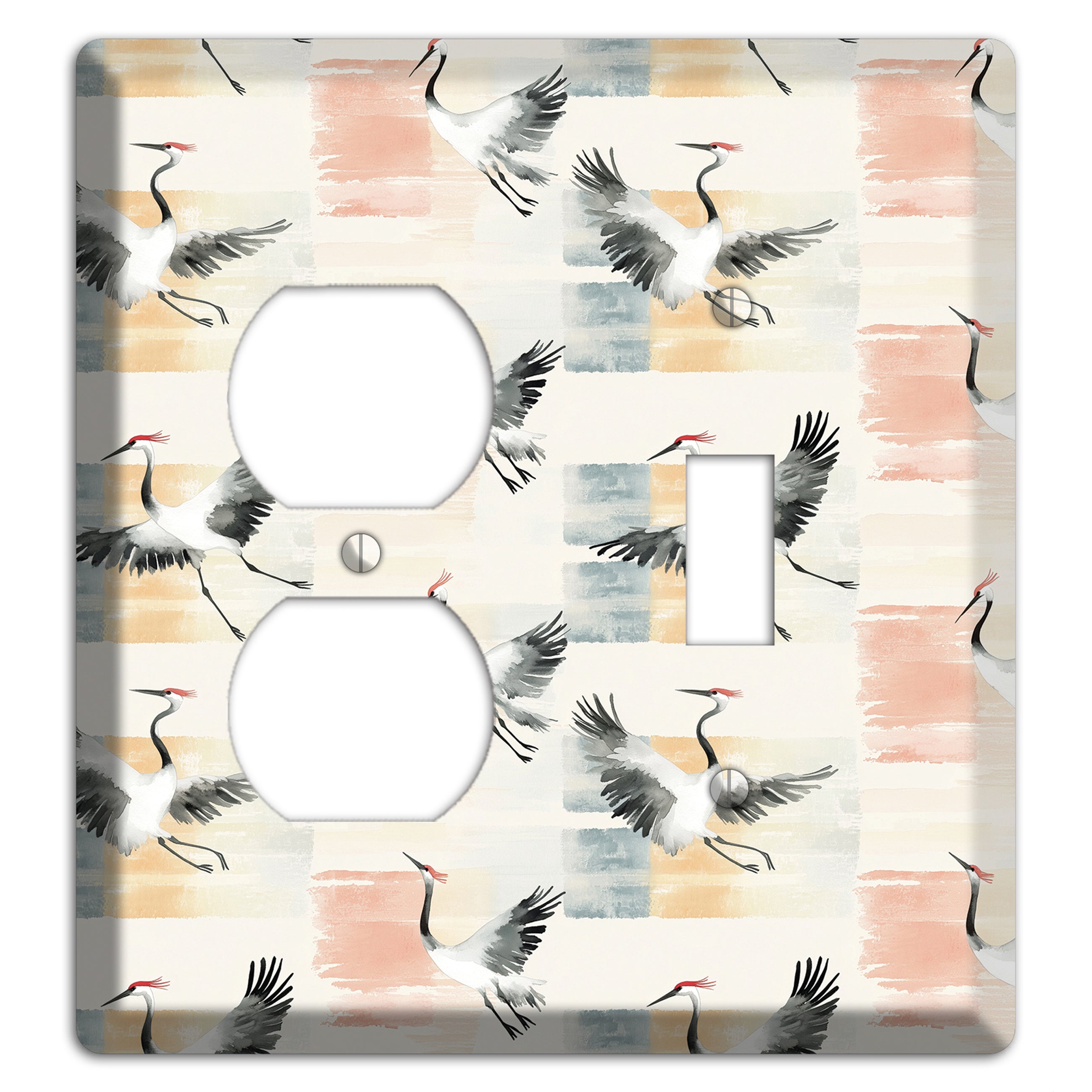 Blush Patchwork Flight Duplex / Toggle Wallplate