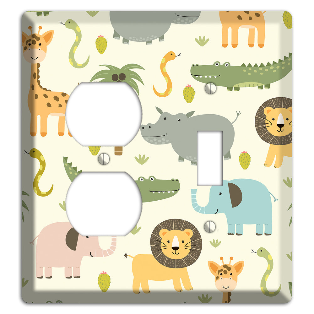 Jungle Friends (Cream) Duplex / Toggle Wallplate