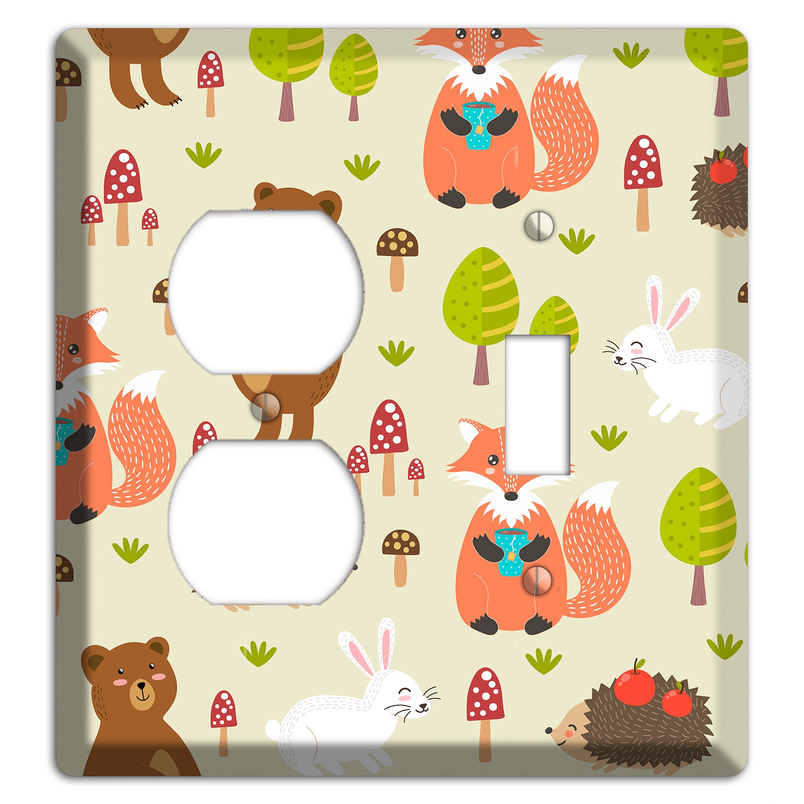 Forest Critters (Beige) Duplex / Toggle Wallplate