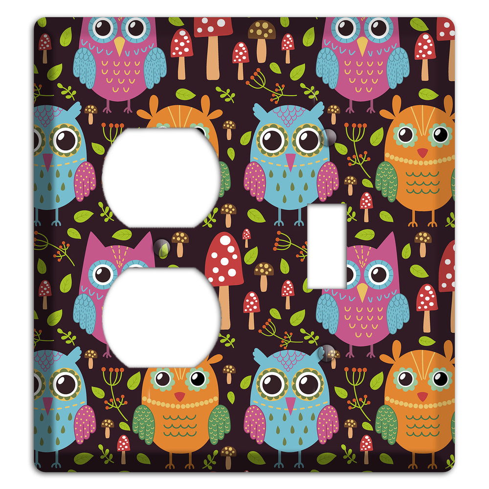 Bright Forest Owls Duplex / Toggle Wallplate