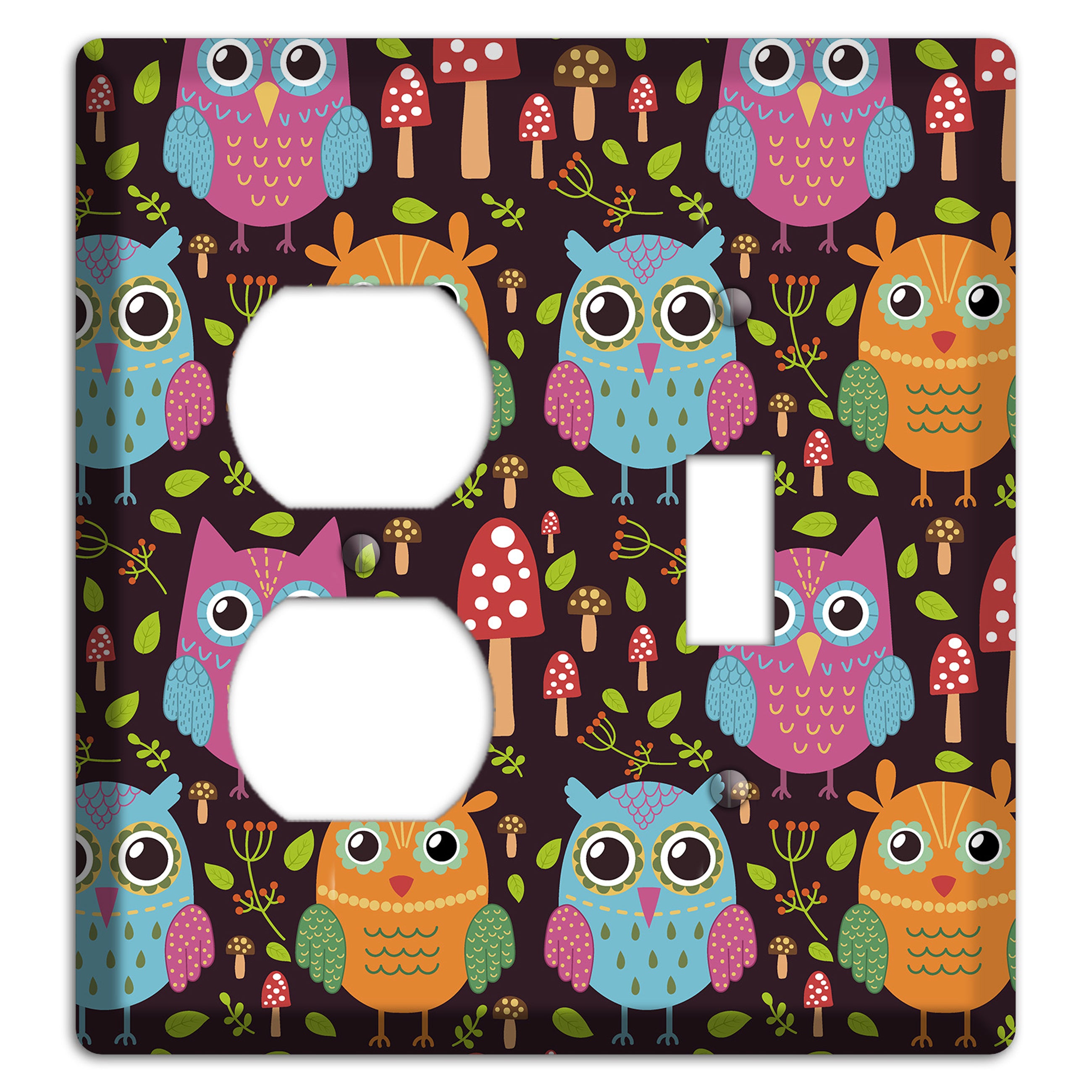 Bright Forest Owls Duplex / Toggle Wallplate