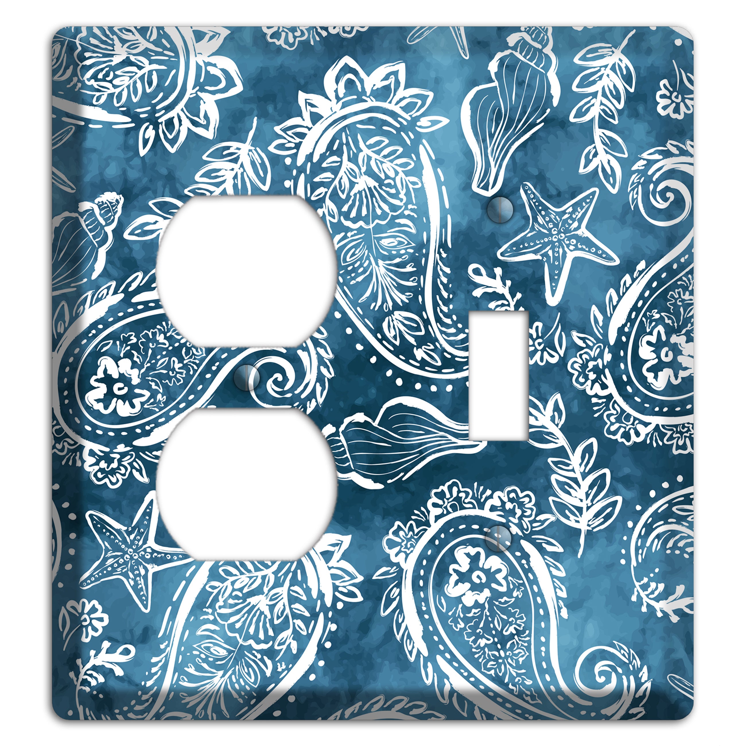 Indigo Tide Paisley Duplex / Toggle Wallplate