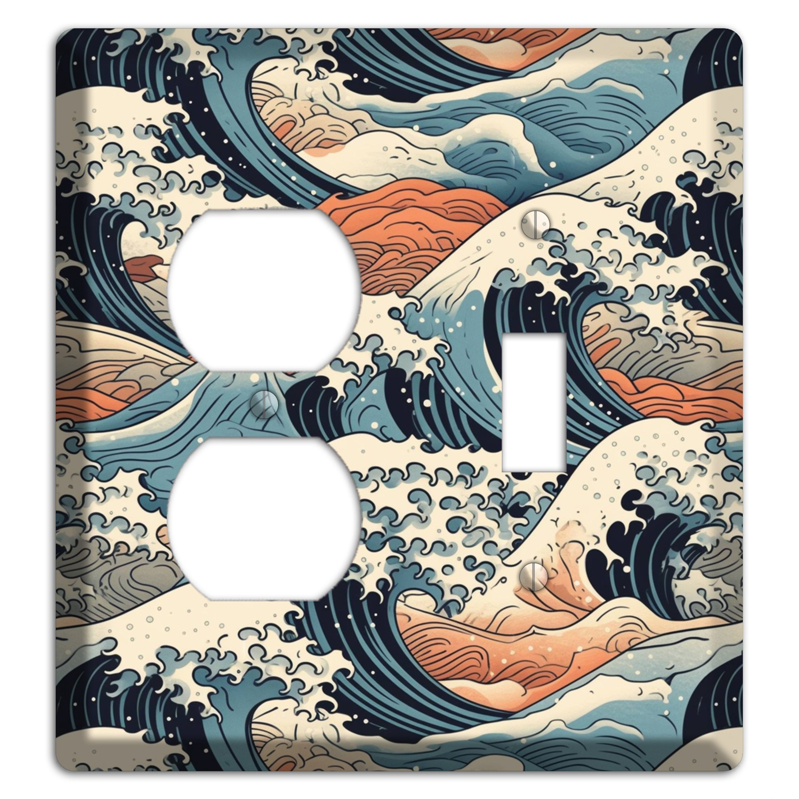 Crashing Tide Scroll Duplex / Toggle Wallplate