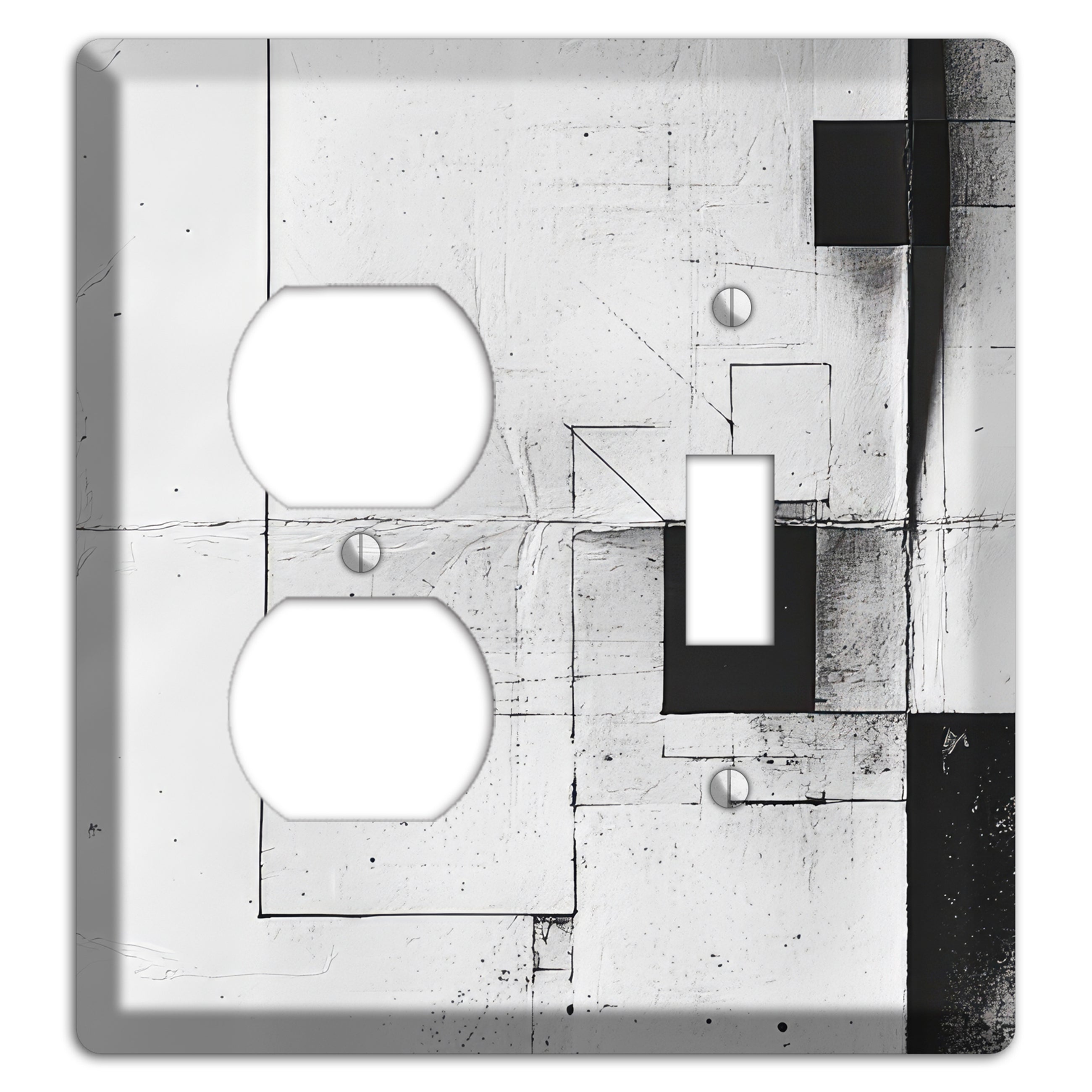 Fractured Blueprint Drift Duplex / Toggle Wallplate