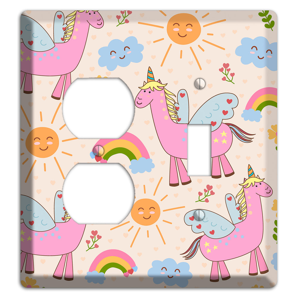 Magic Meadow (Peach) Duplex / Toggle Wallplate