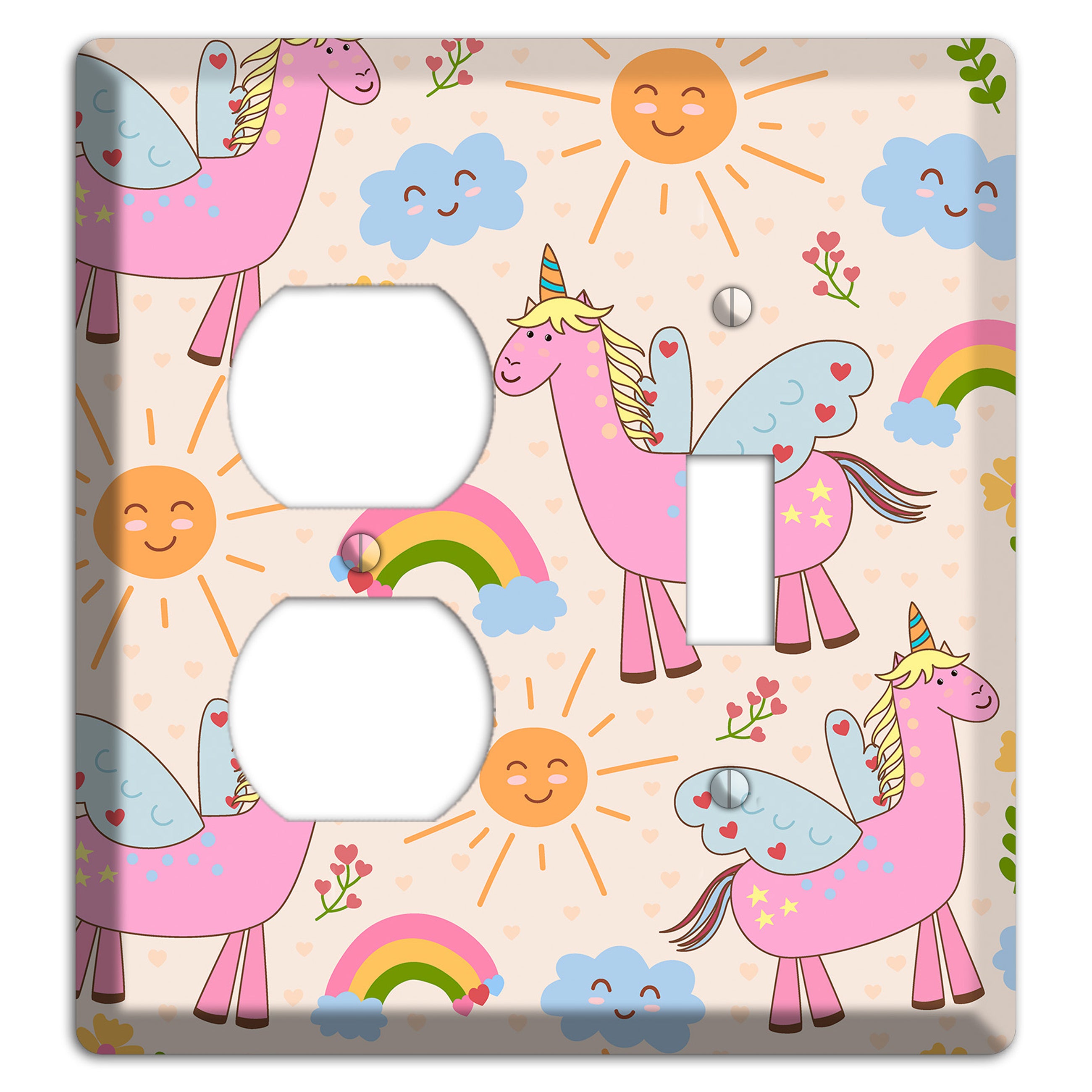 Magic Meadow (Peach) Duplex / Toggle Wallplate