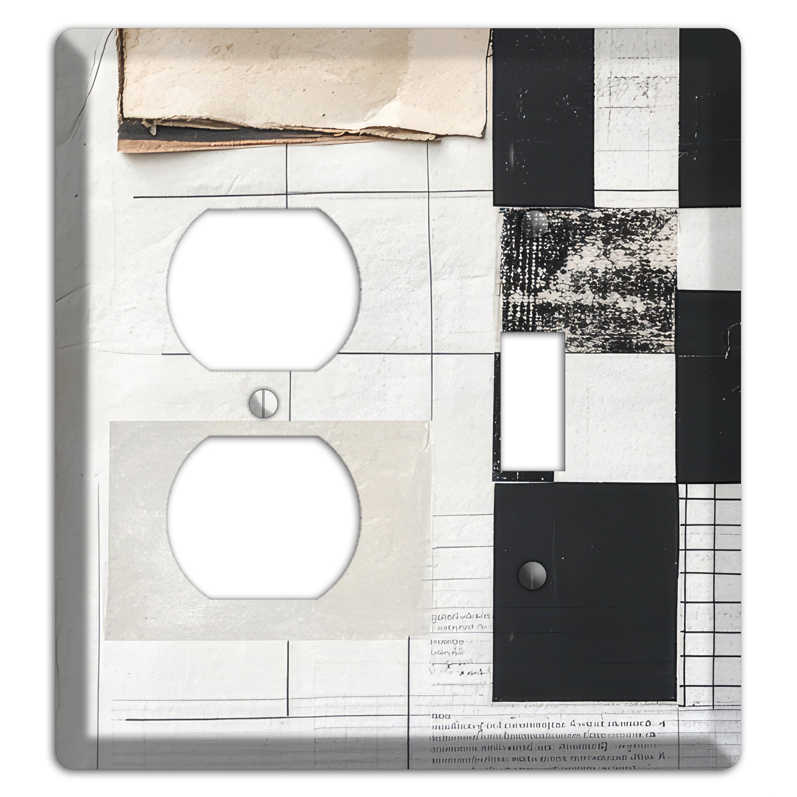 Torn Ledger Fragments Duplex / Toggle Wallplate