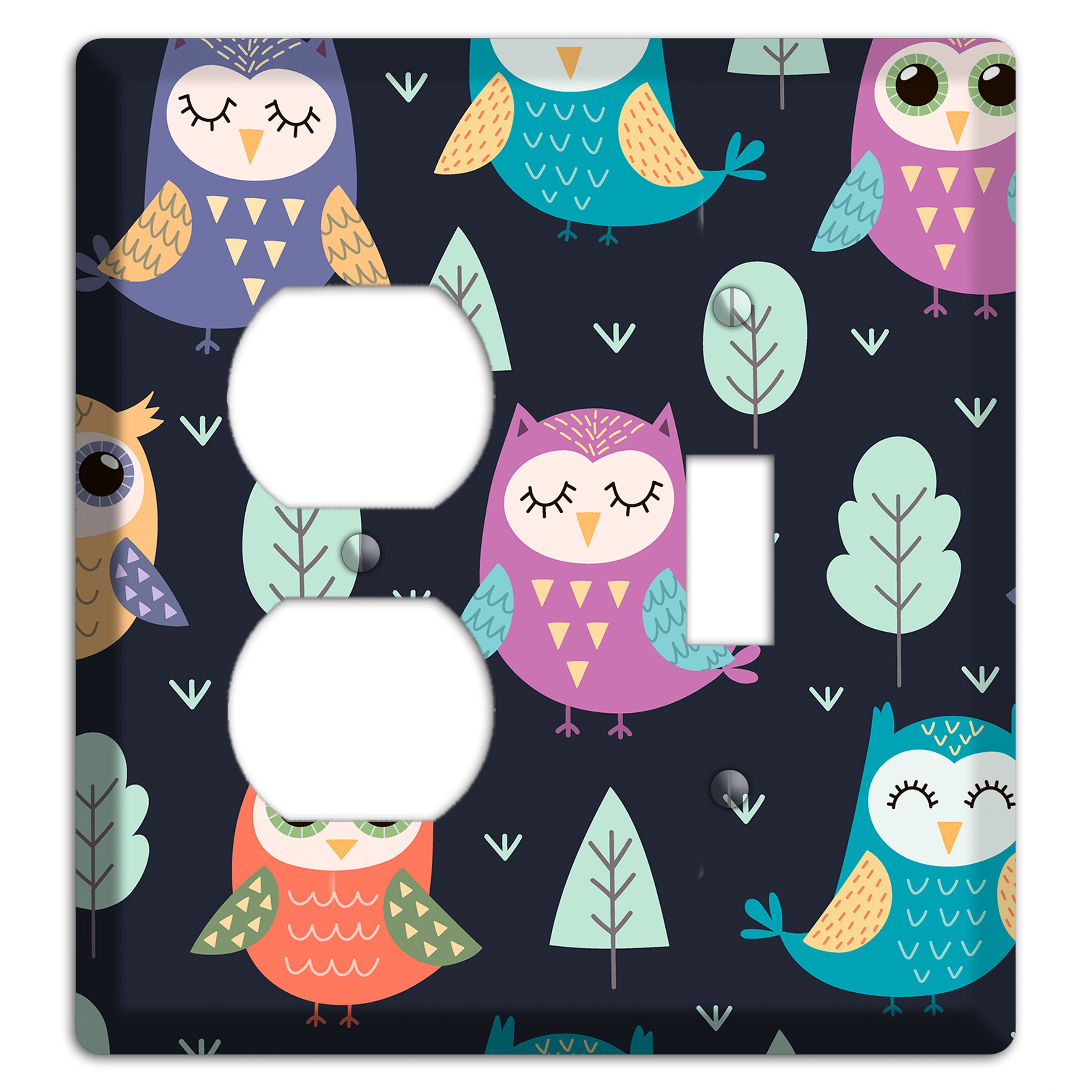 Dreamy Owls (Navy) Duplex / Toggle Wallplate