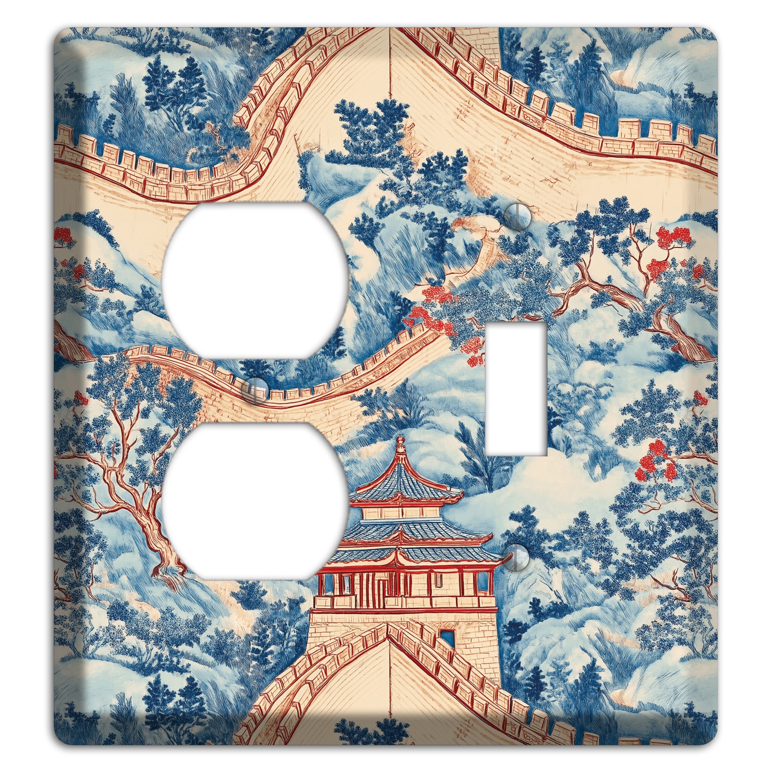 Great Wall Toile Duplex / Toggle Wallplate