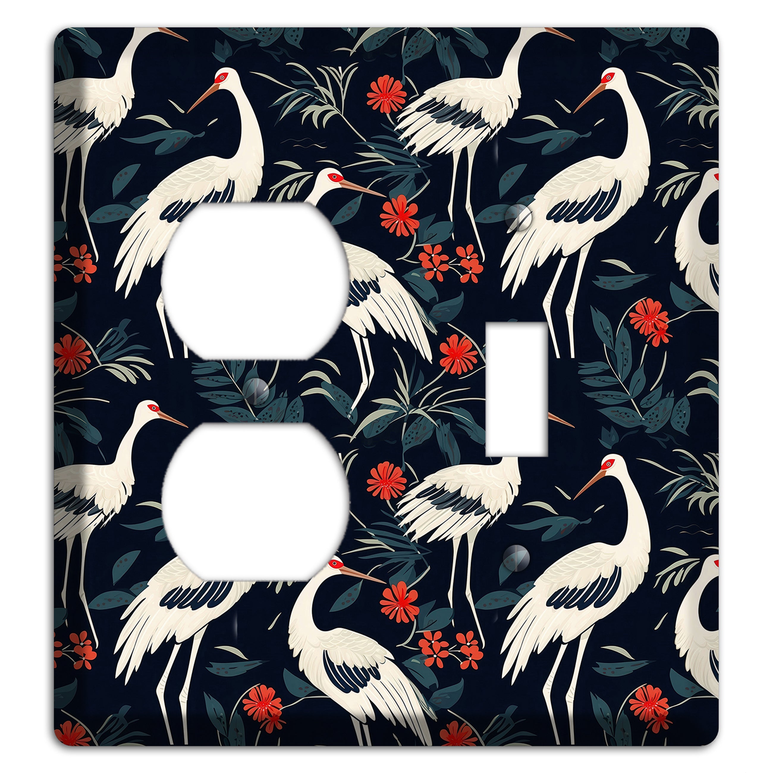 Midnight Plume Garden Duplex / Toggle Wallplate