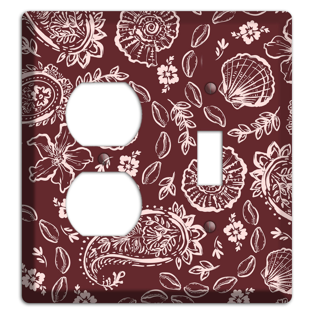Crimson Shell Paisley Duplex / Toggle Wallplate