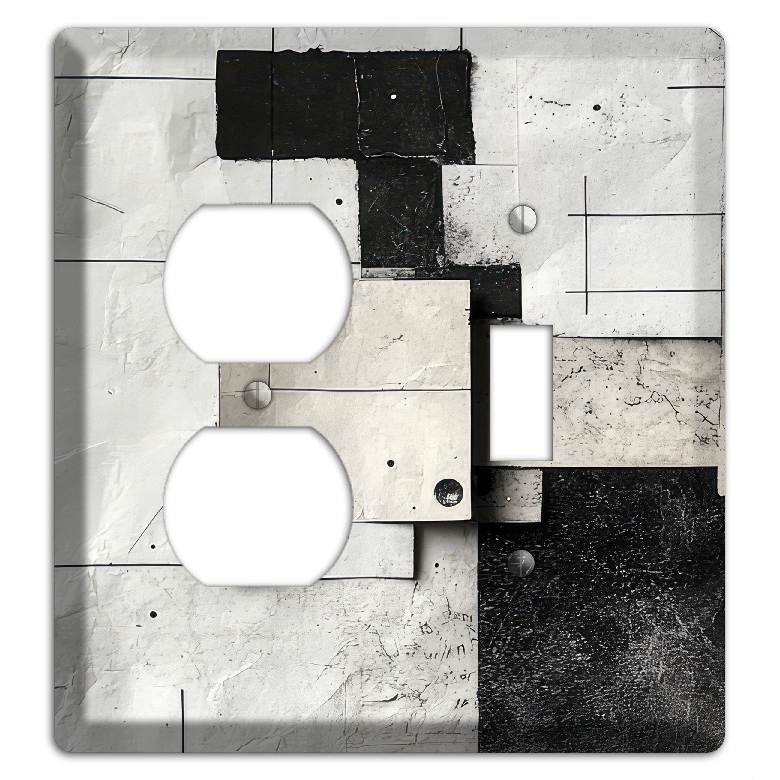 Torn Blueprint Collage Duplex / Toggle Wallplate
