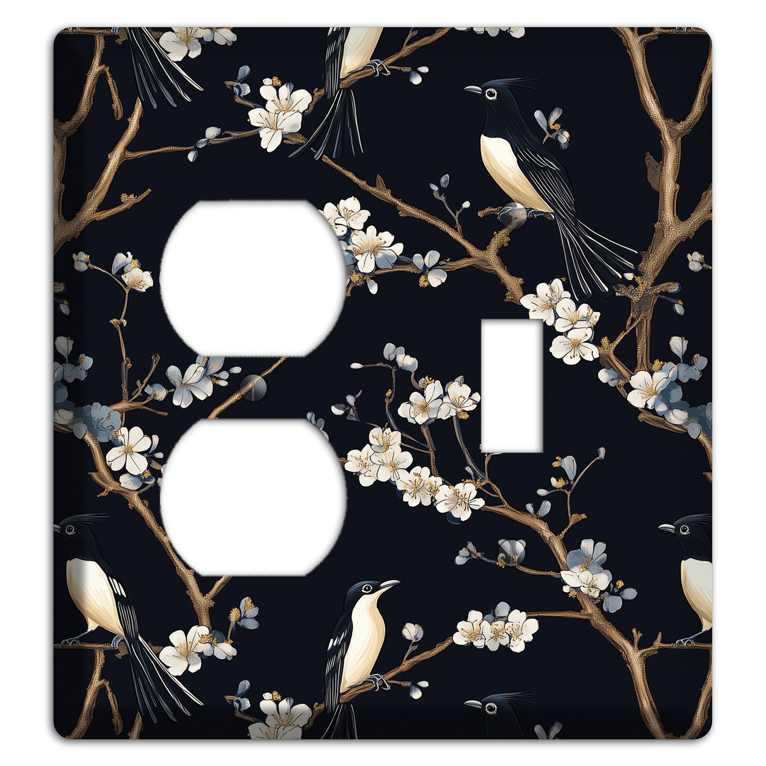 Plum Blossom Vigil Duplex / Toggle Wallplate