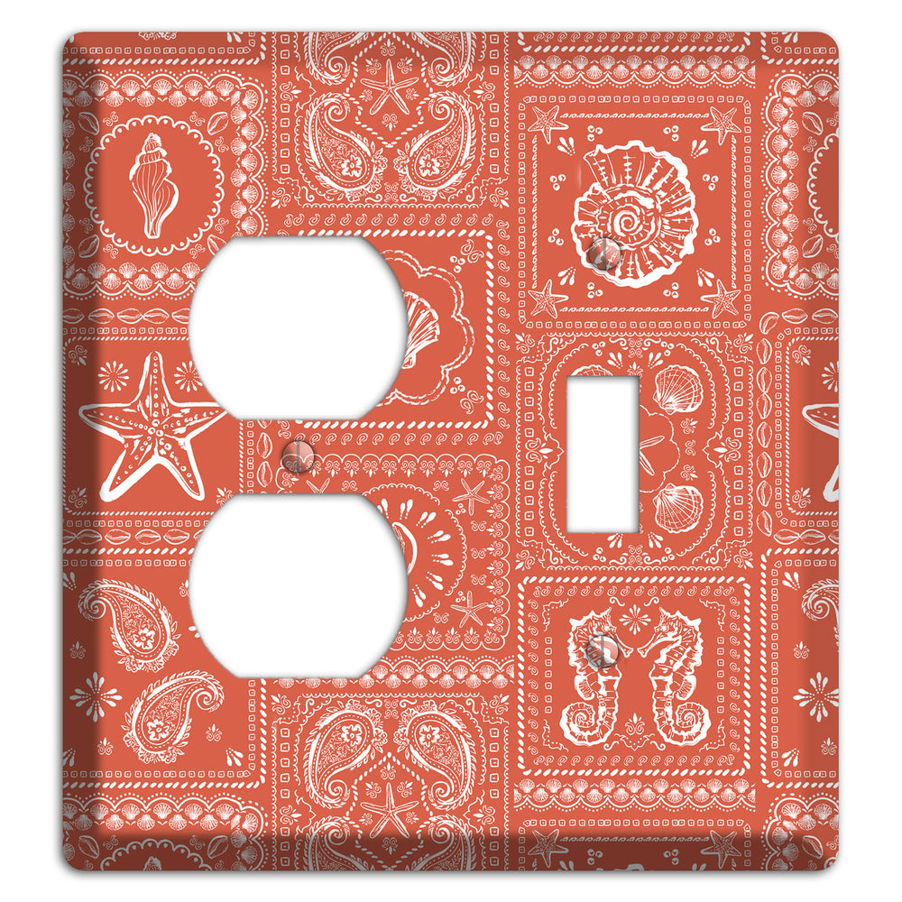 Terracotta Shell Patchwork Duplex / Toggle Wallplate