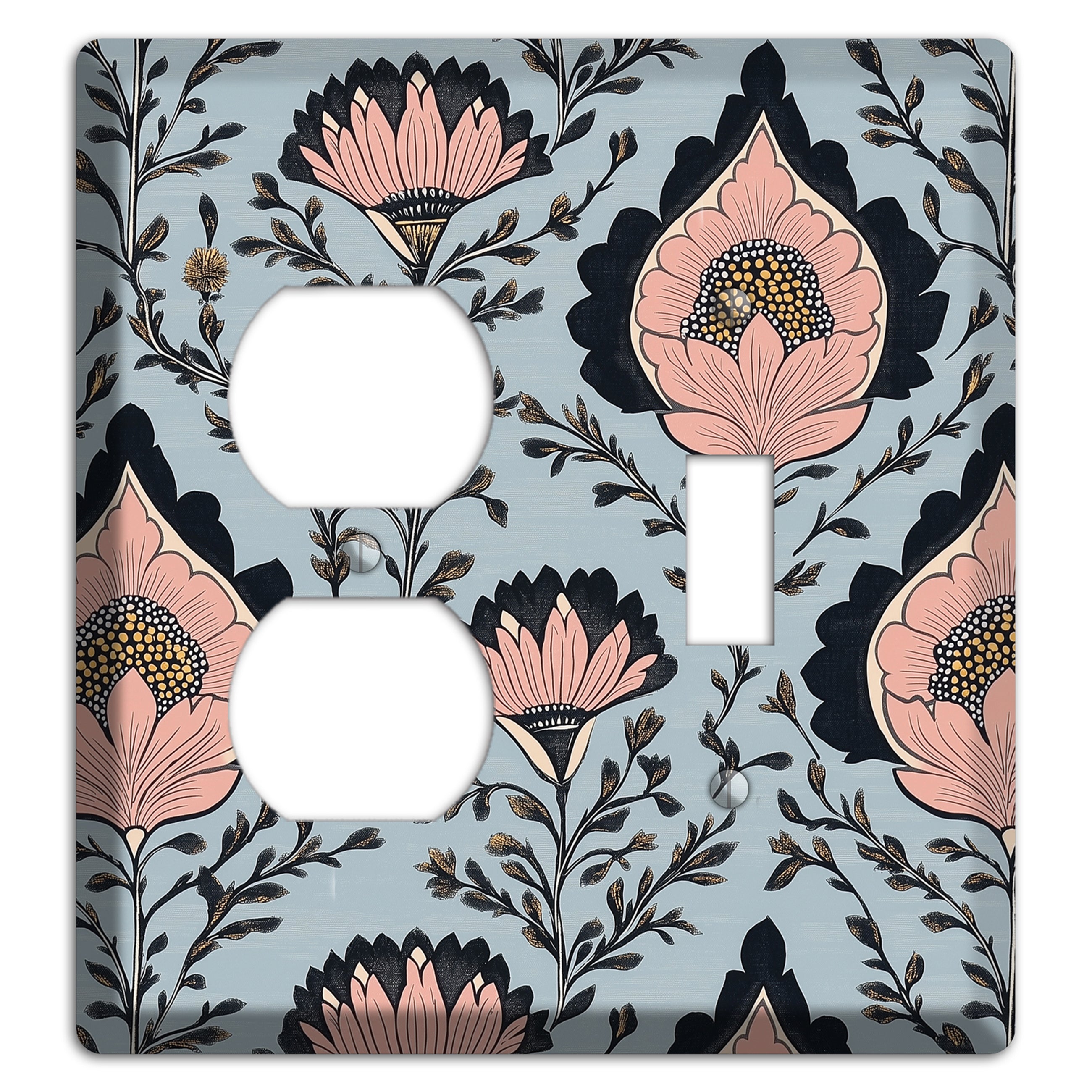 Lotus & Damask Dusk Duplex / Toggle Wallplate
