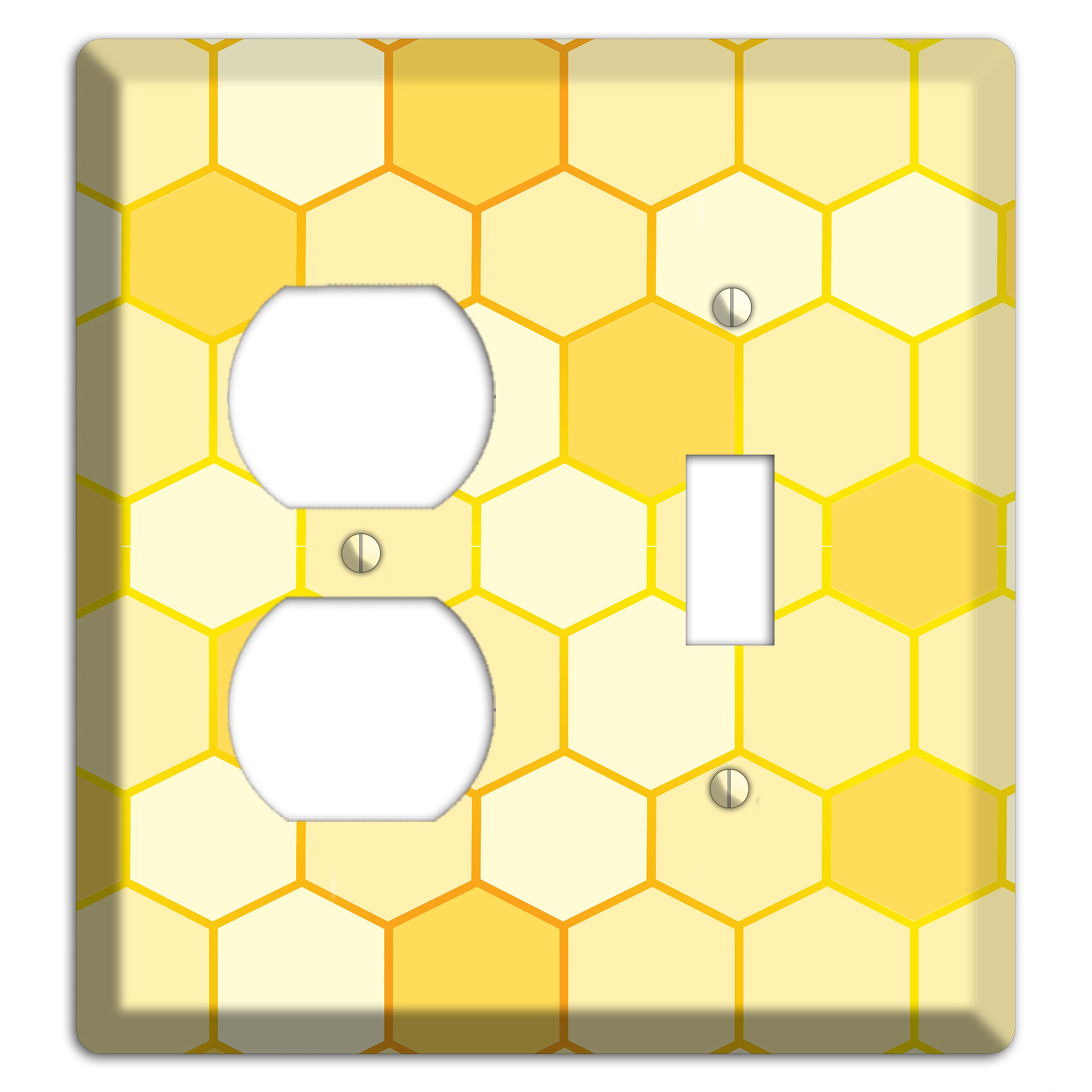 Hollow Amber Grid Duplex / Toggle Wallplate
