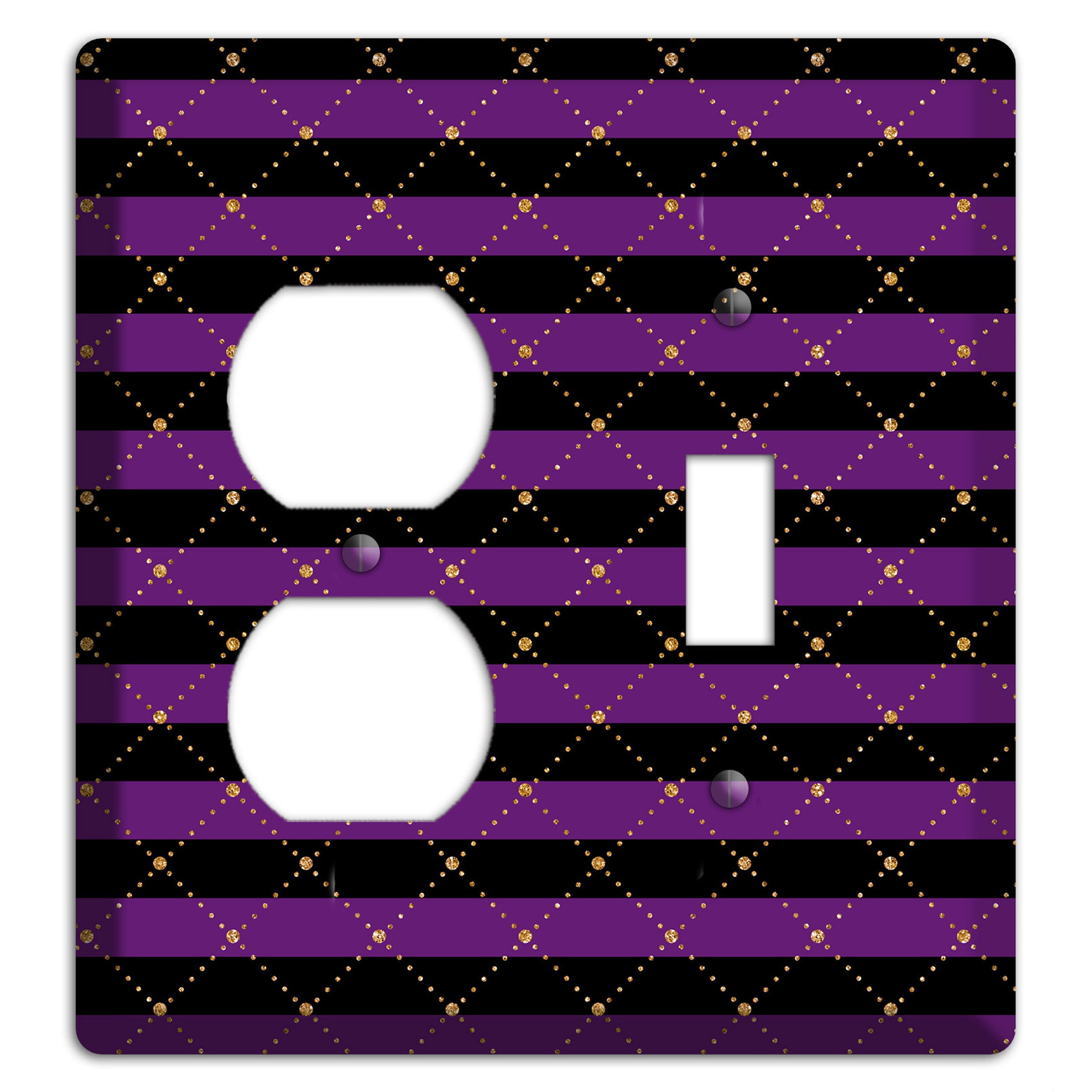 Striped Harlequin Glow Duplex / Toggle Wallplate