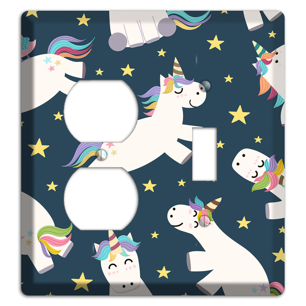 Dreamy Night Unicorns Duplex / Toggle Wallplate