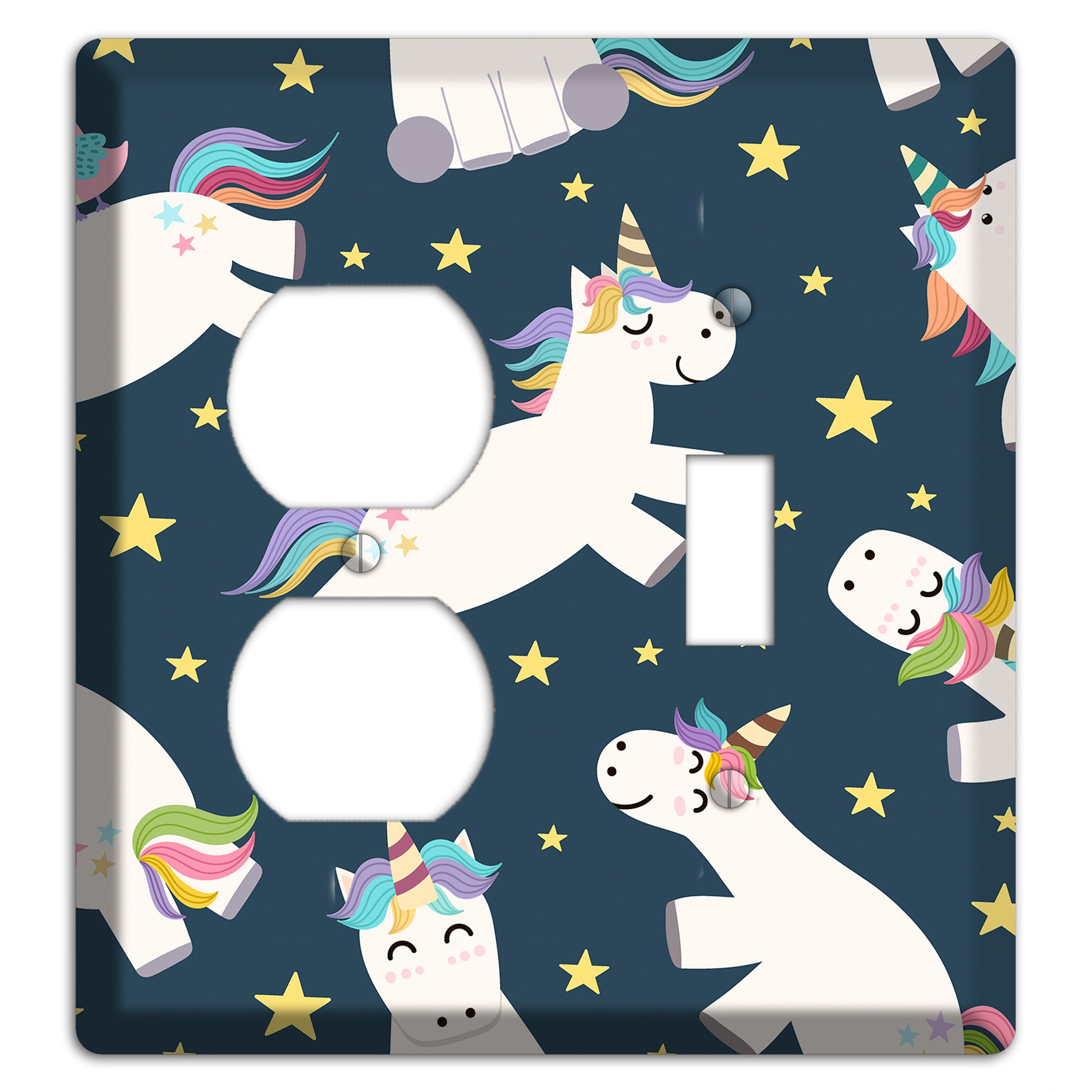 Dreamy Night Unicorns Duplex / Toggle Wallplate