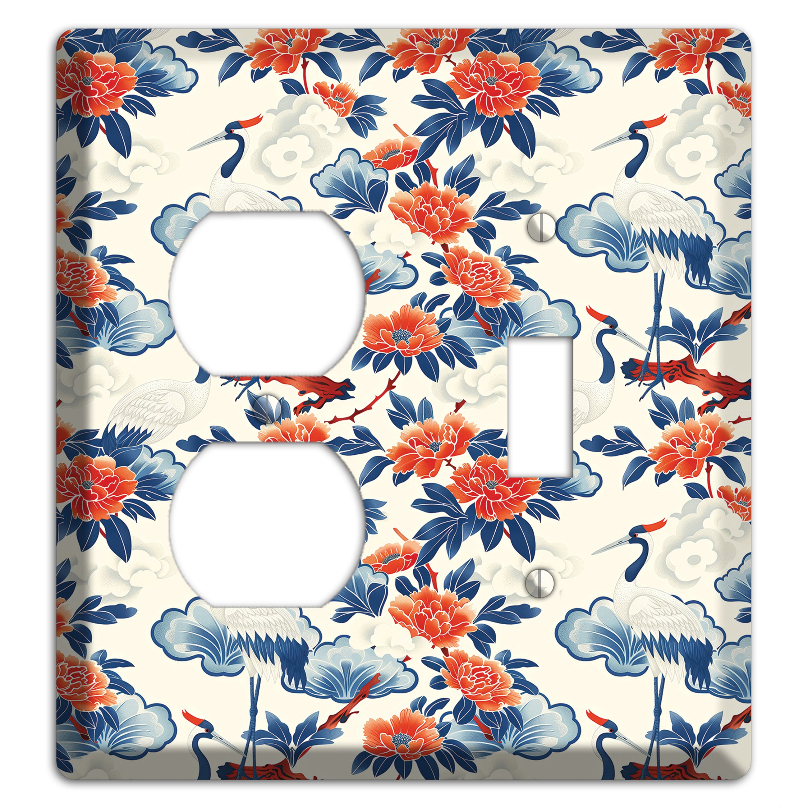 Peony & Crane Fete Duplex / Toggle Wallplate