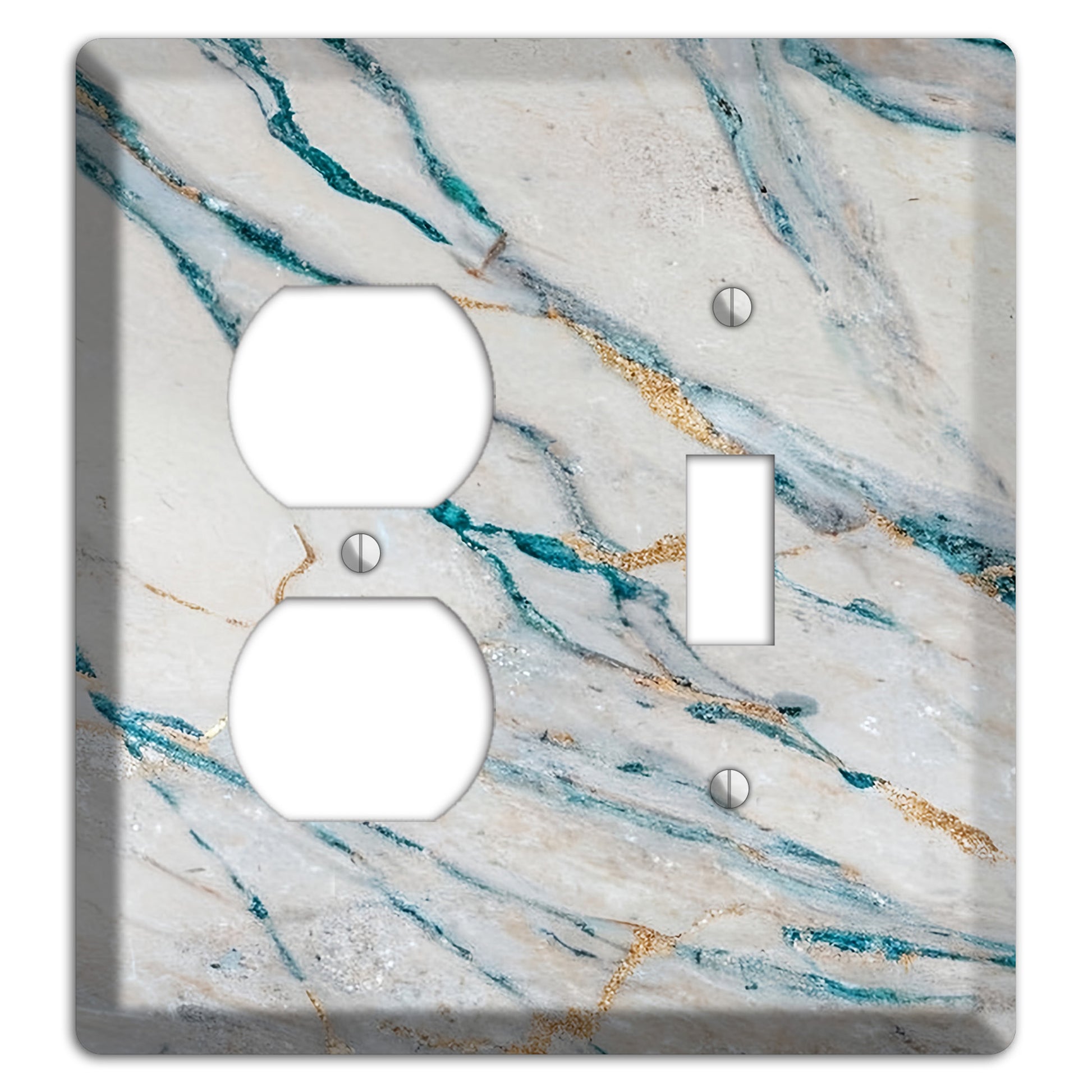 Bondi Blue Marble Duplex / Toggle Wallplate