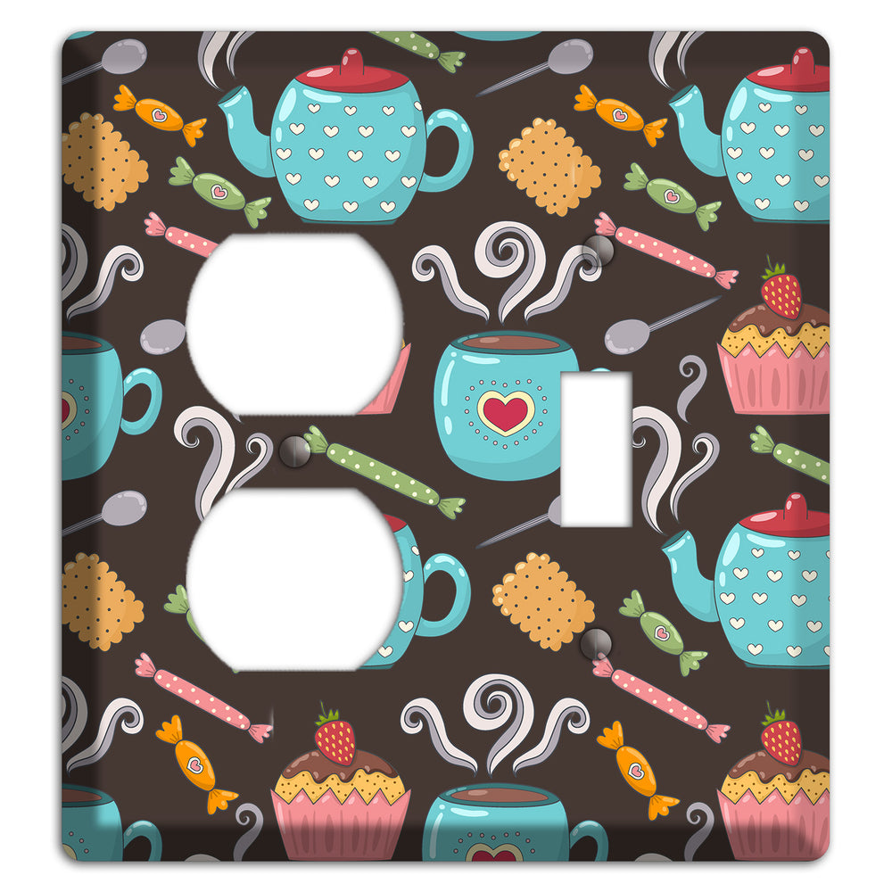 Sweet Tea Party (Brown) Duplex / Toggle Wallplate