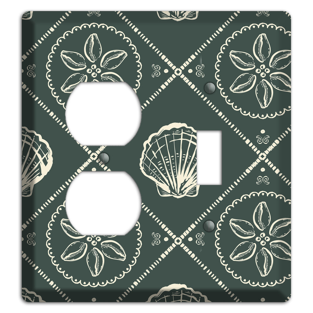 Slate Cowrie Medallion Duplex / Toggle Wallplate