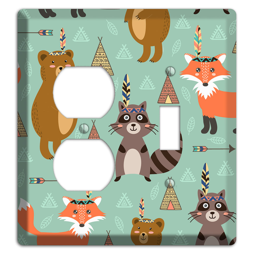 Tribal Woodland Camp Duplex / Toggle Wallplate