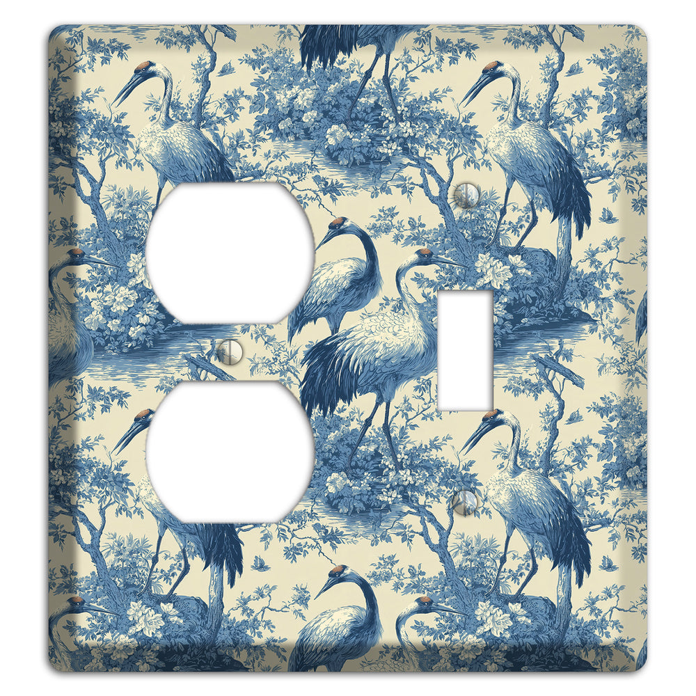 Cobalt Toile Vigil Duplex / Toggle Wallplate