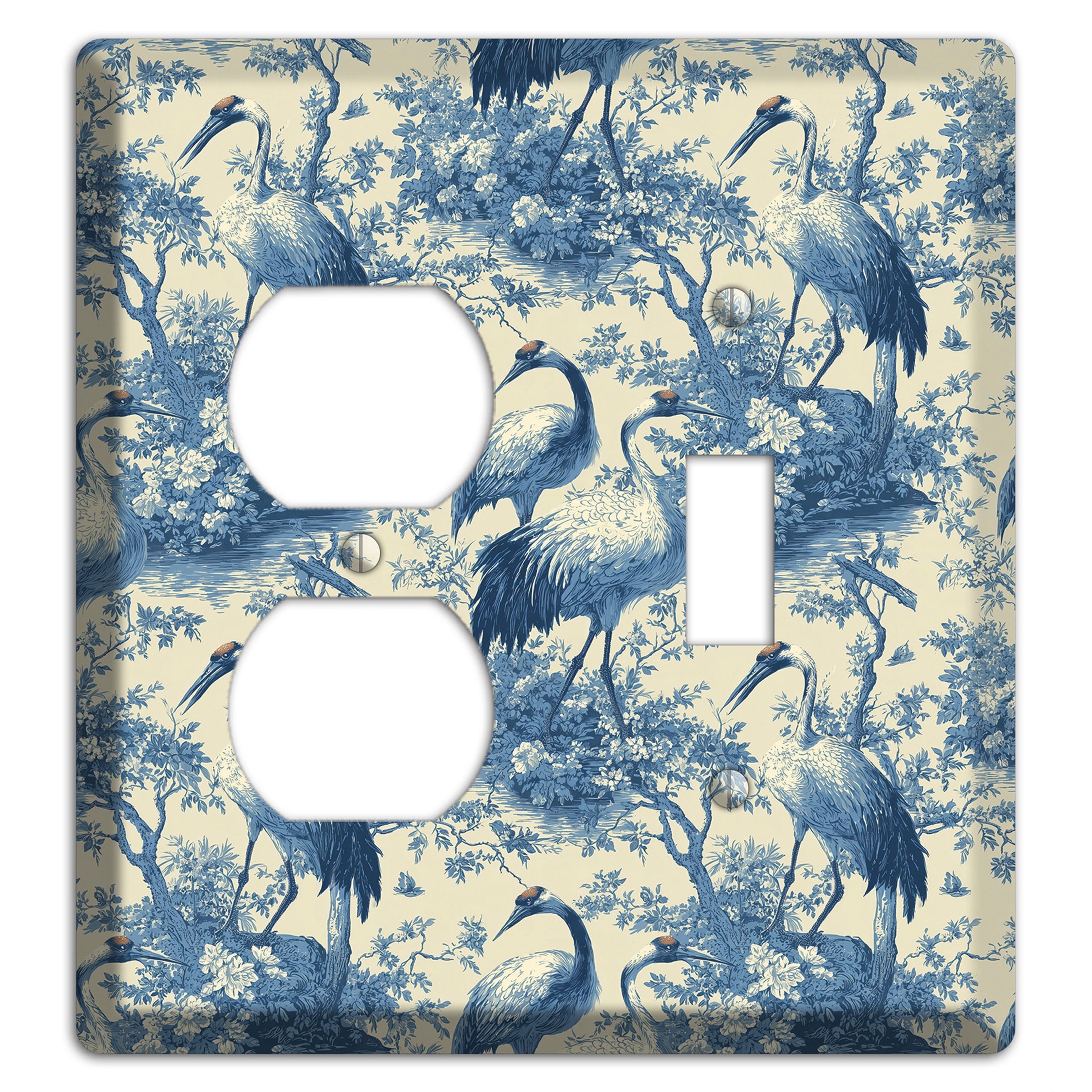 Cobalt Toile Vigil Duplex / Toggle Wallplate